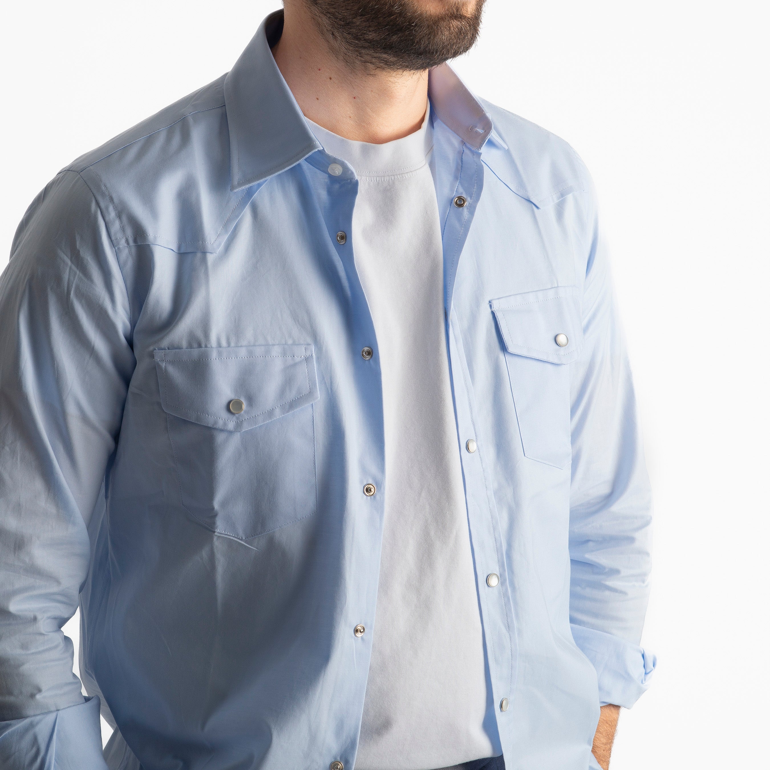 Camicia Texana Celeste