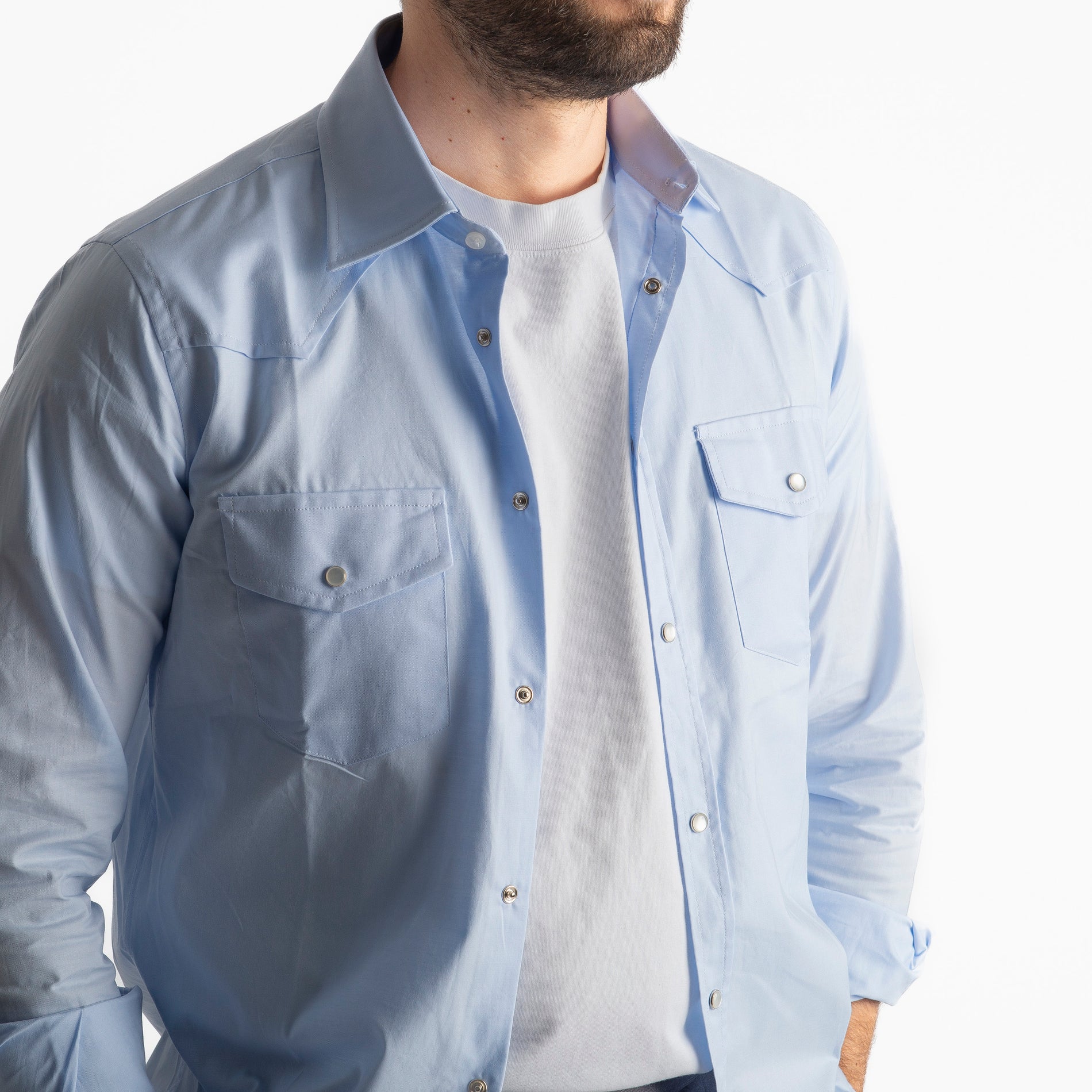 Camicia Texana Celeste