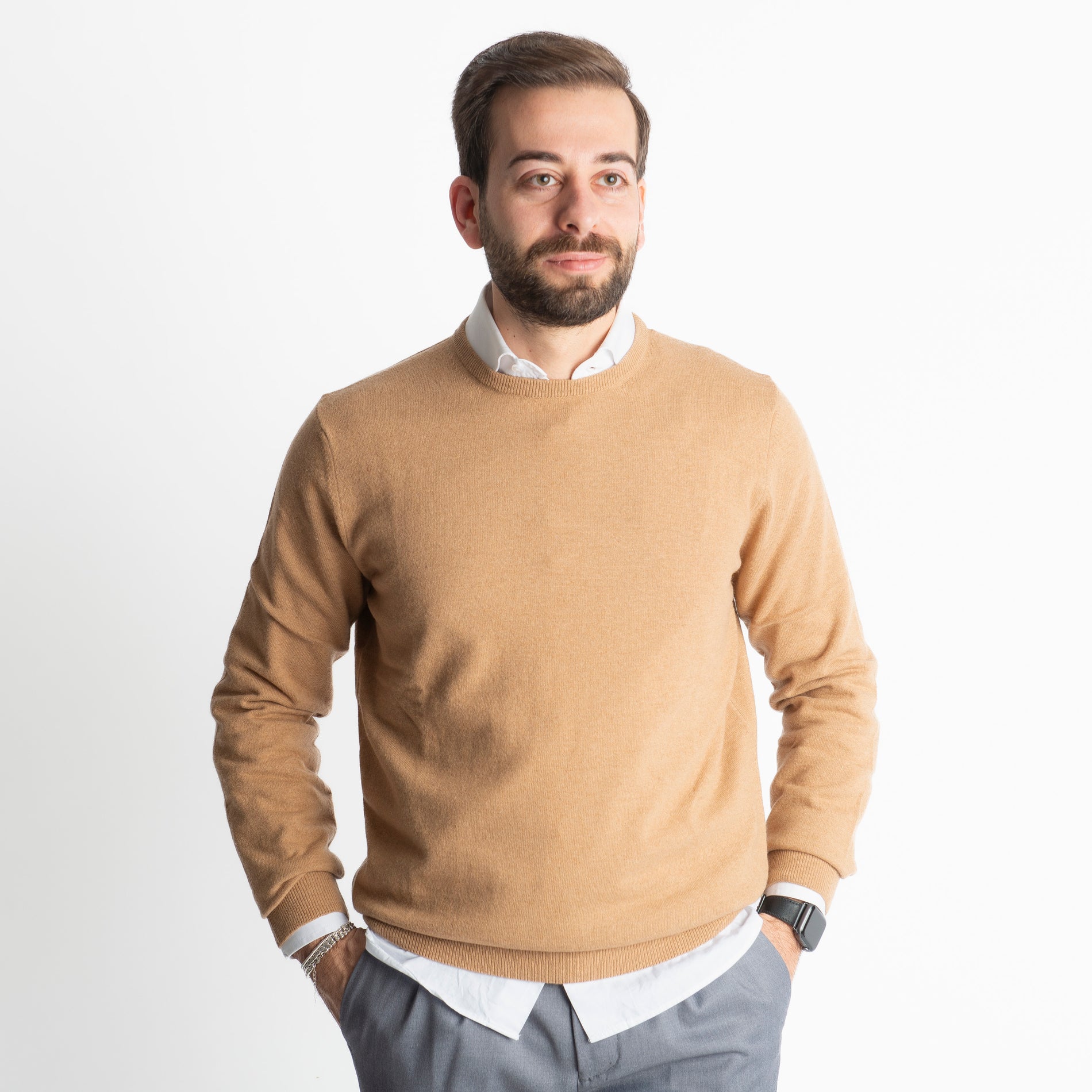 Maglioncino Misto Cashmere Cammello