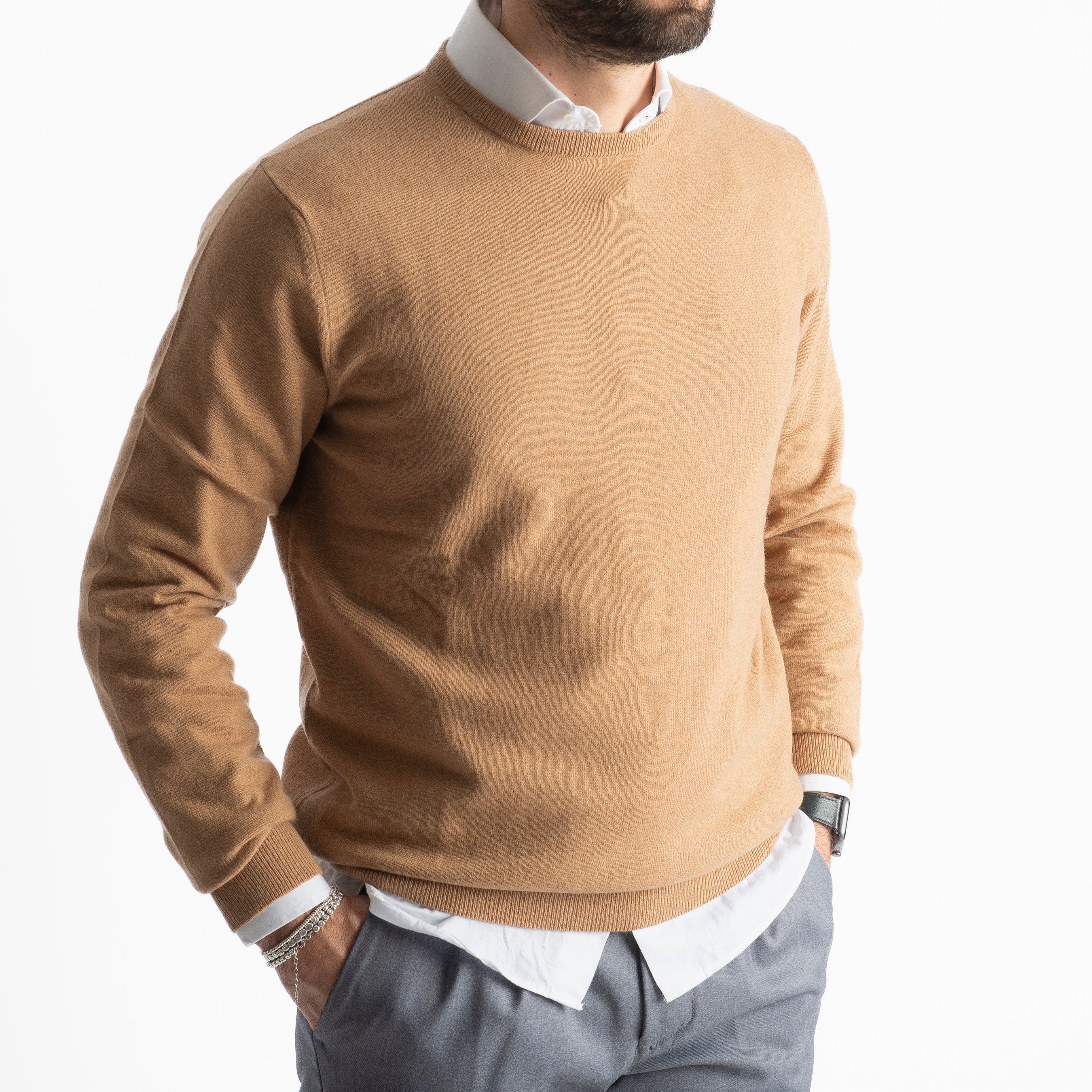 Maglioncino Misto Cashmere Cammello