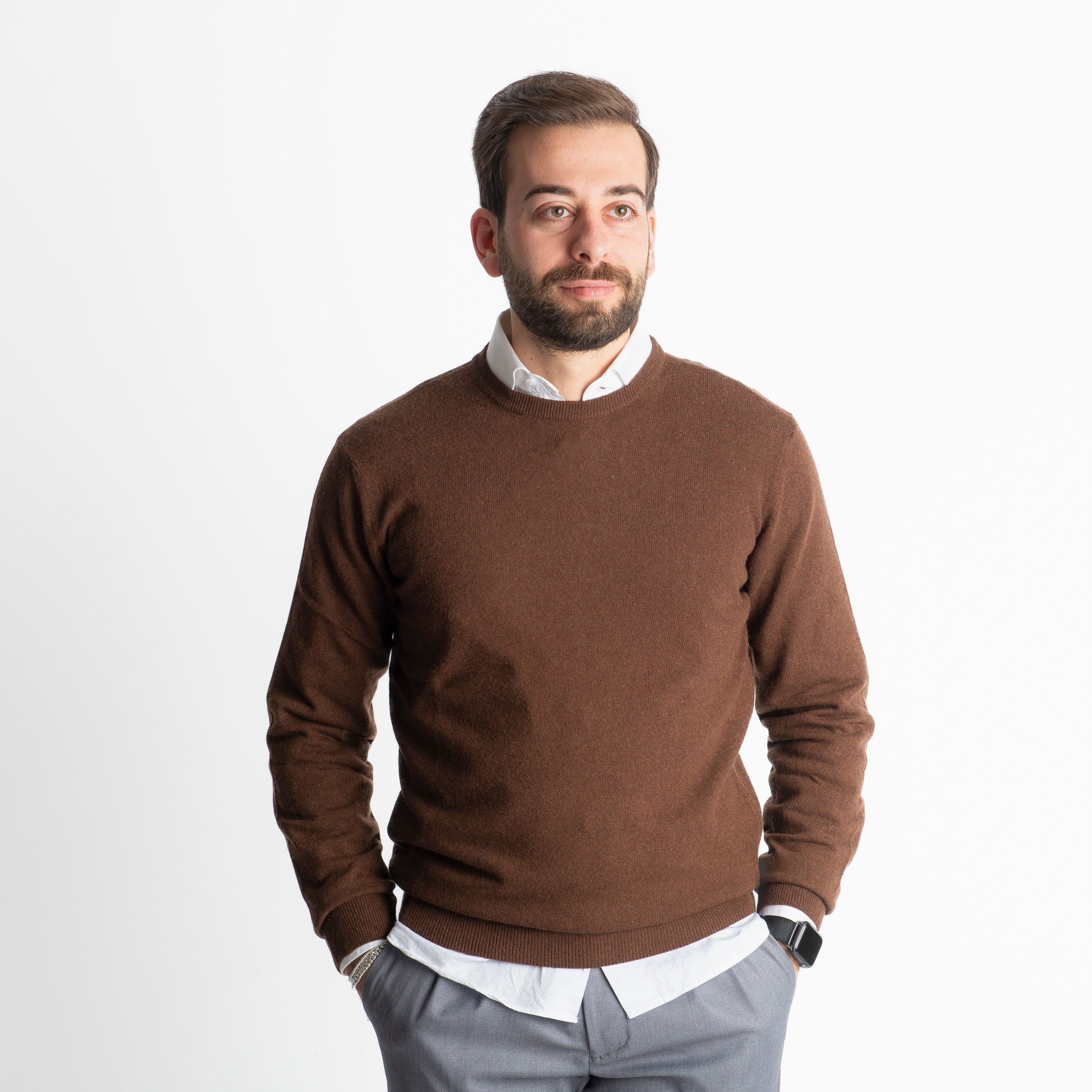 Maglioncino Misto Cashmere Marrone