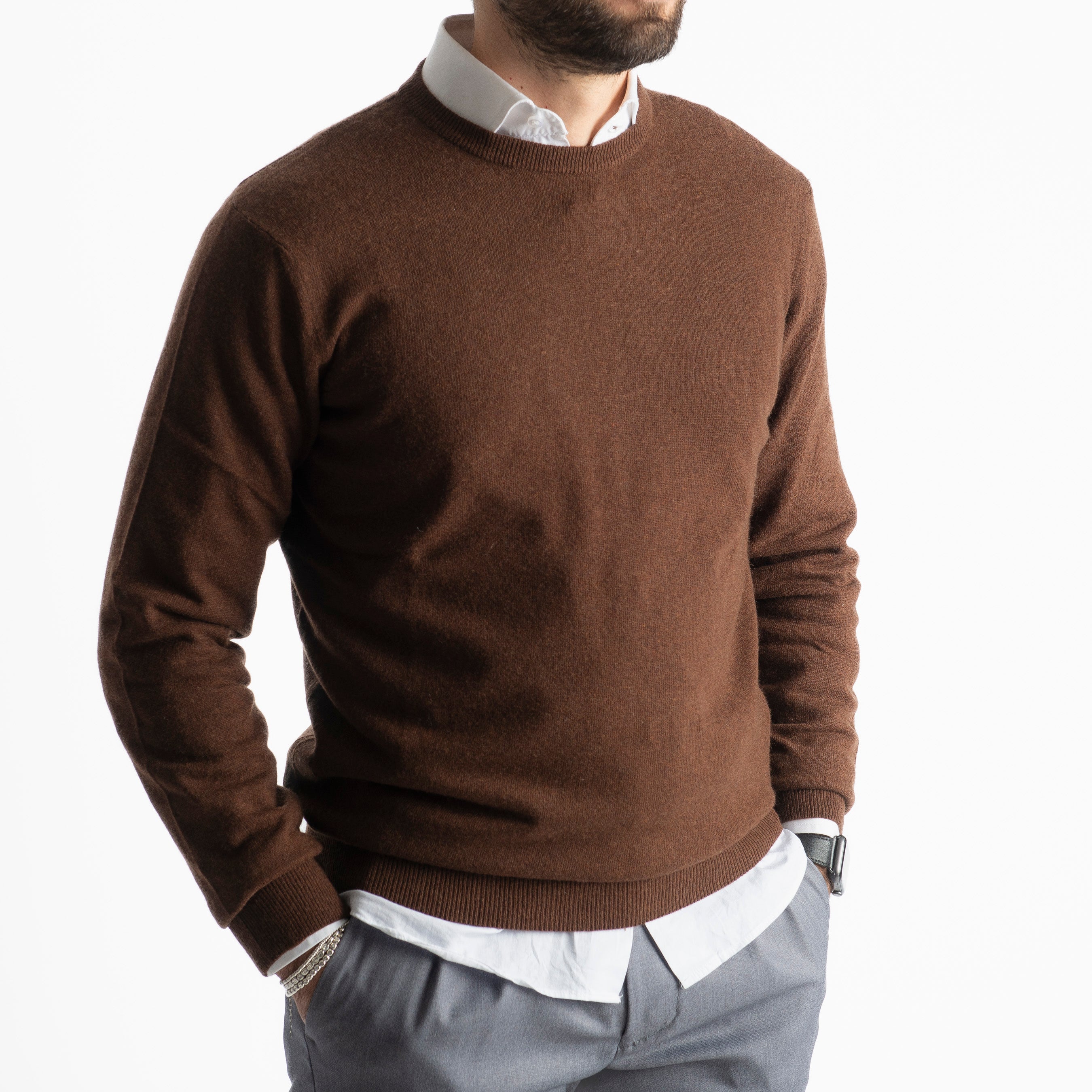 Maglioncino Misto Cashmere Marrone