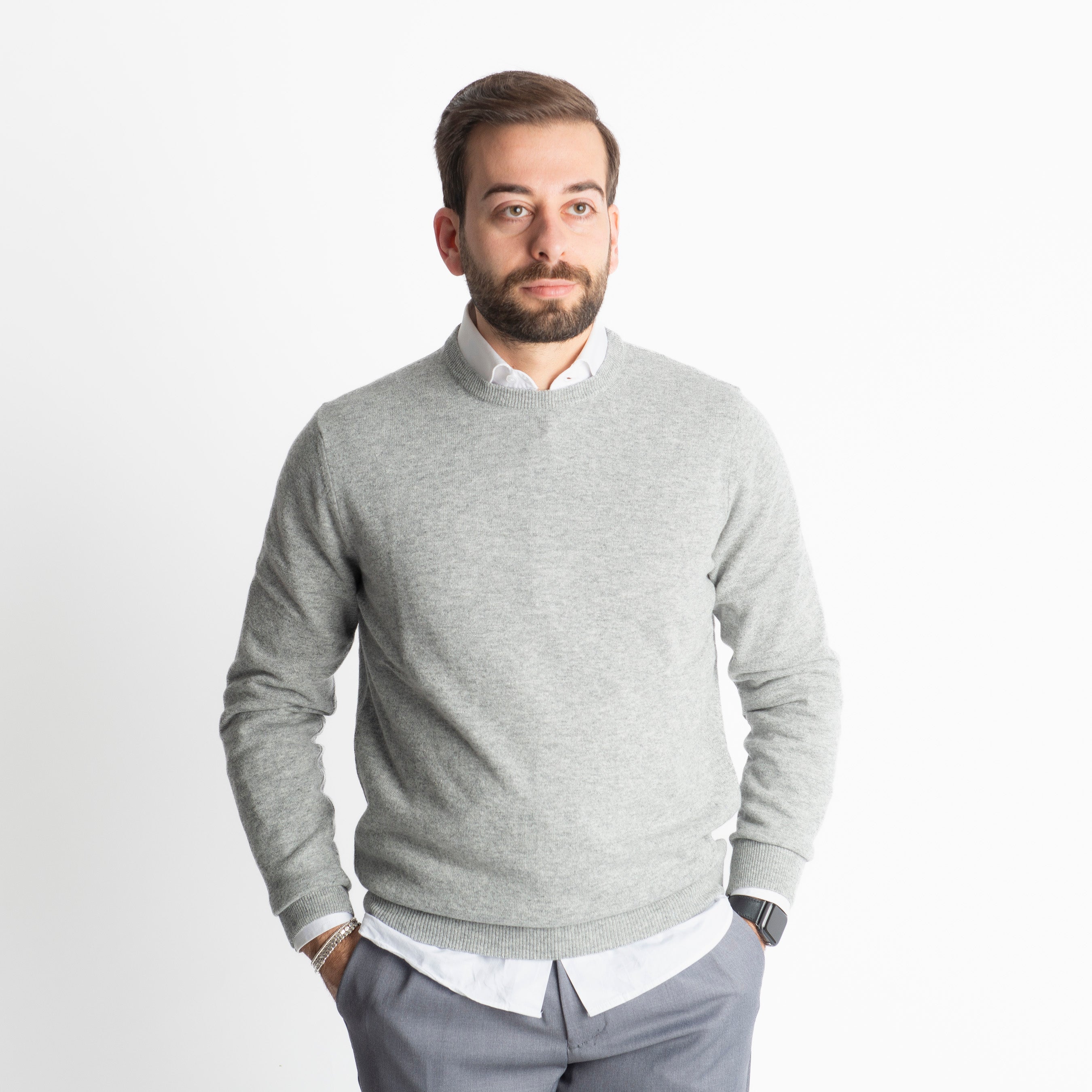 Maglioncino Misto Cashmere Grigio