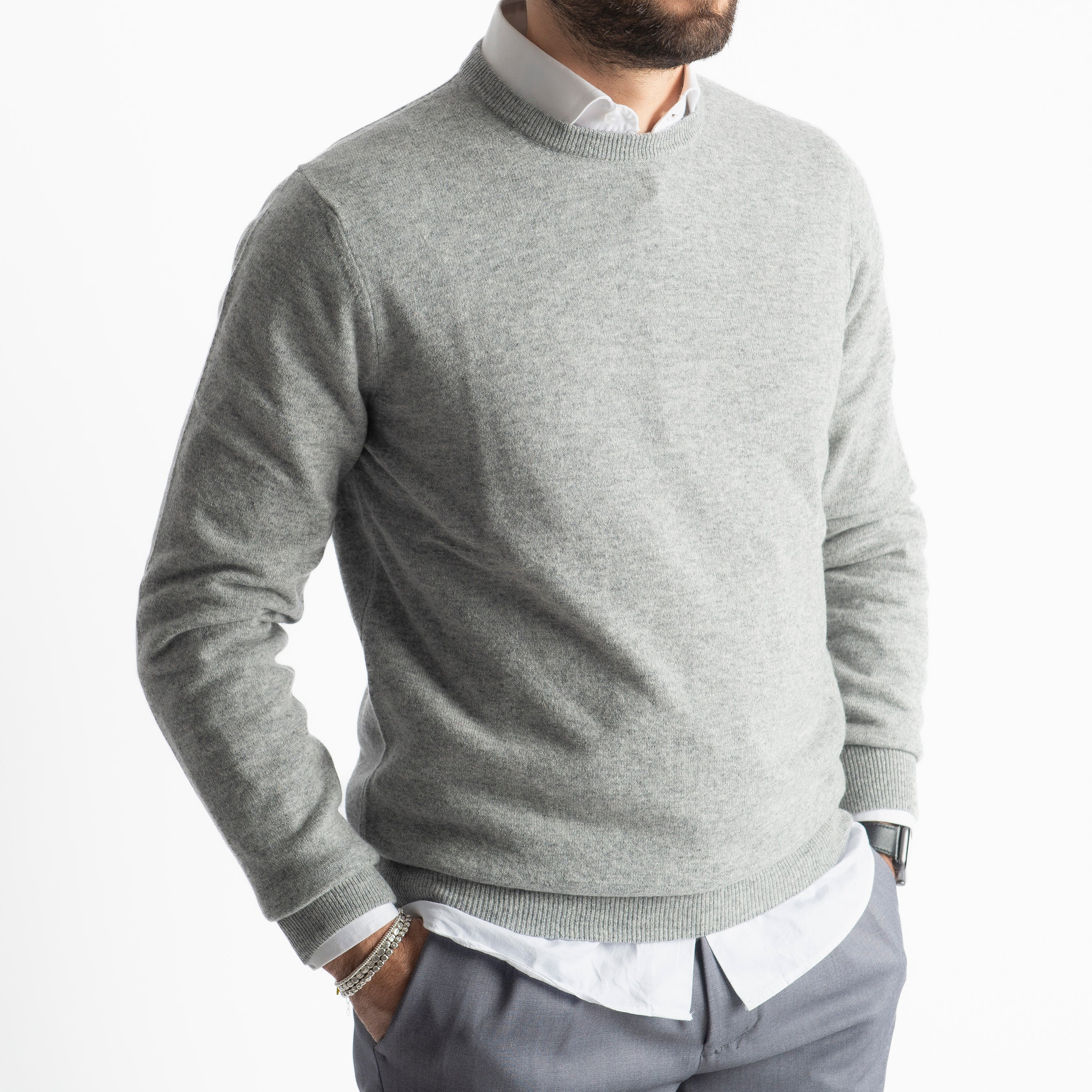 Maglioncino Misto Cashmere Grigio