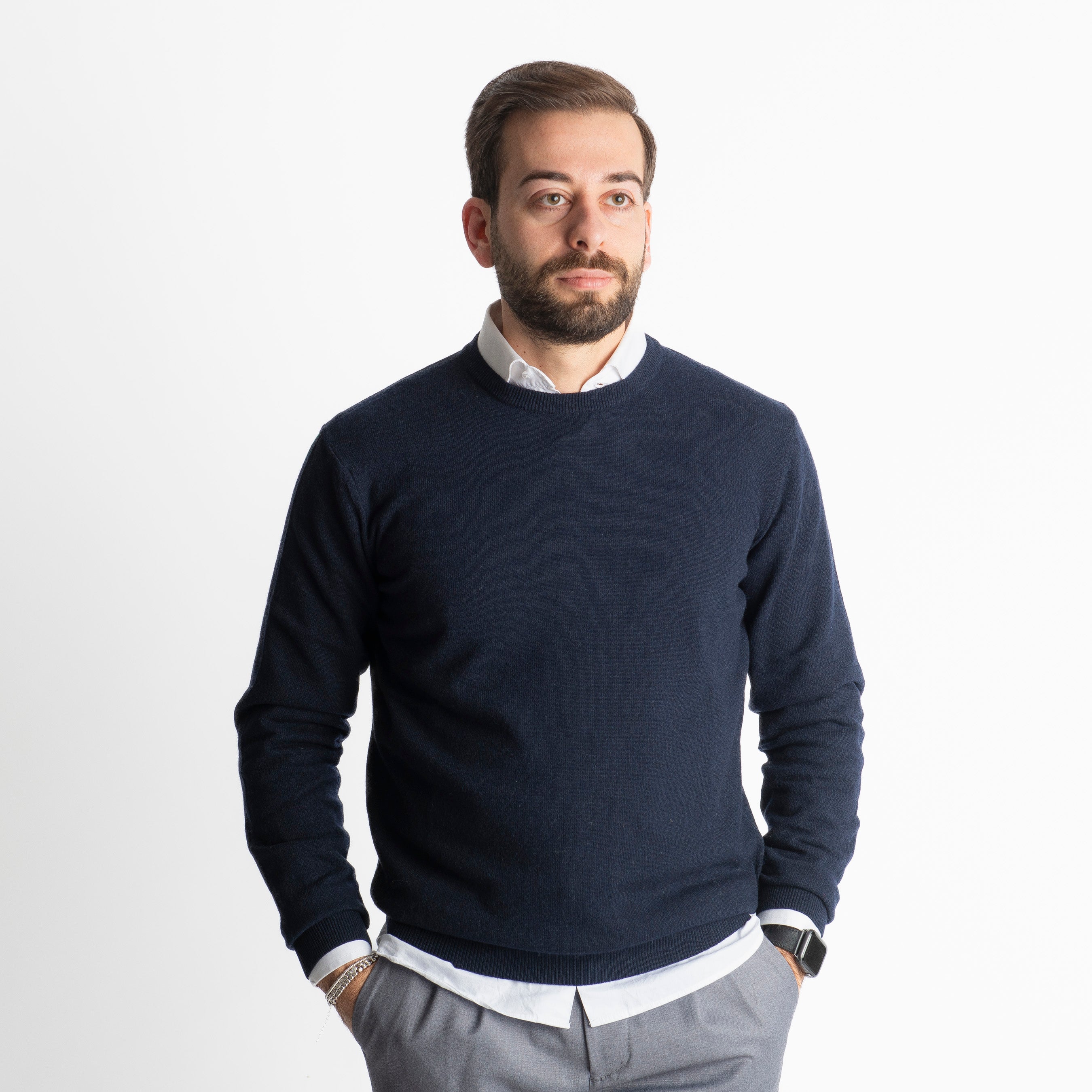 Maglioncino Misto Cashmere Blu