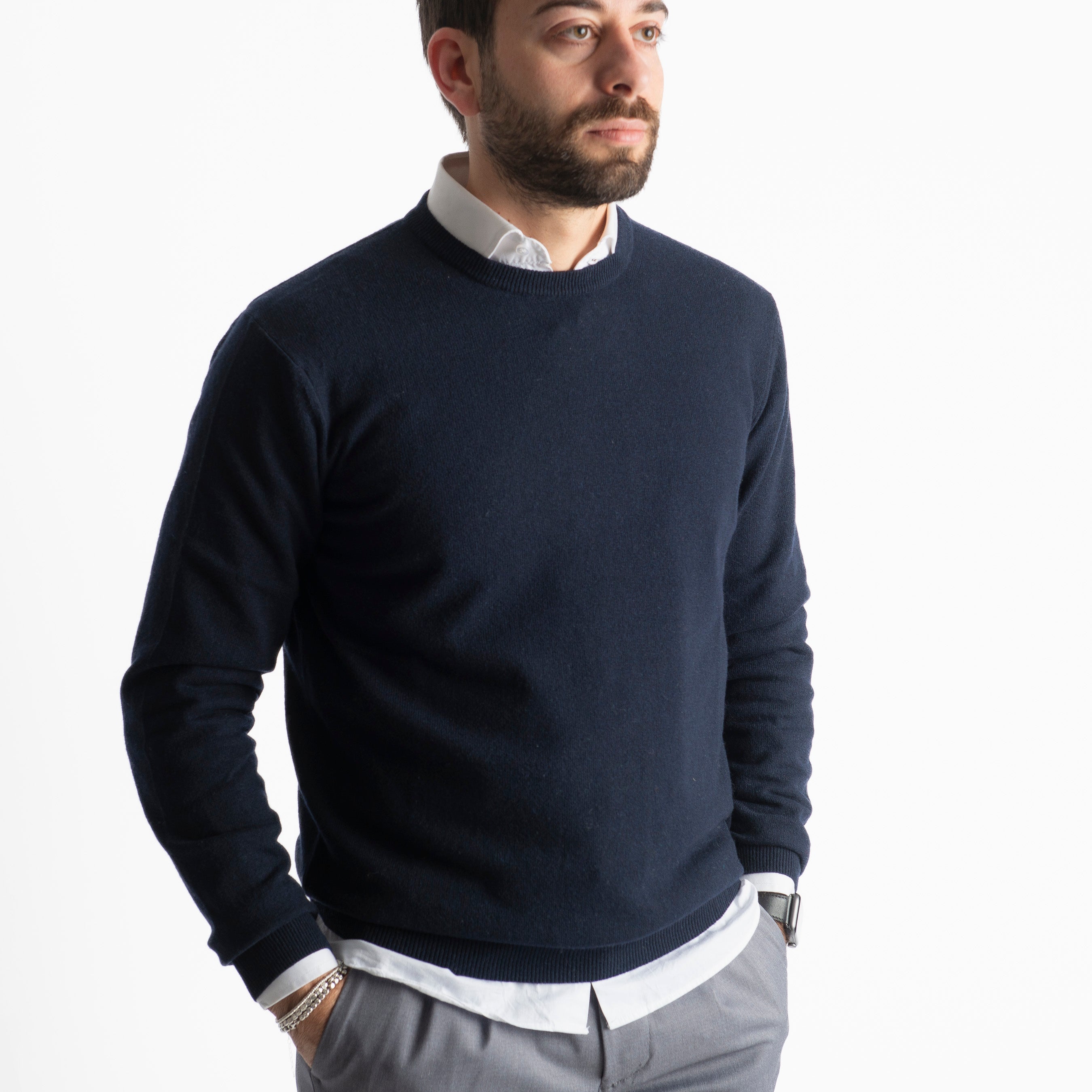 Maglioncino Misto Cashmere Blu