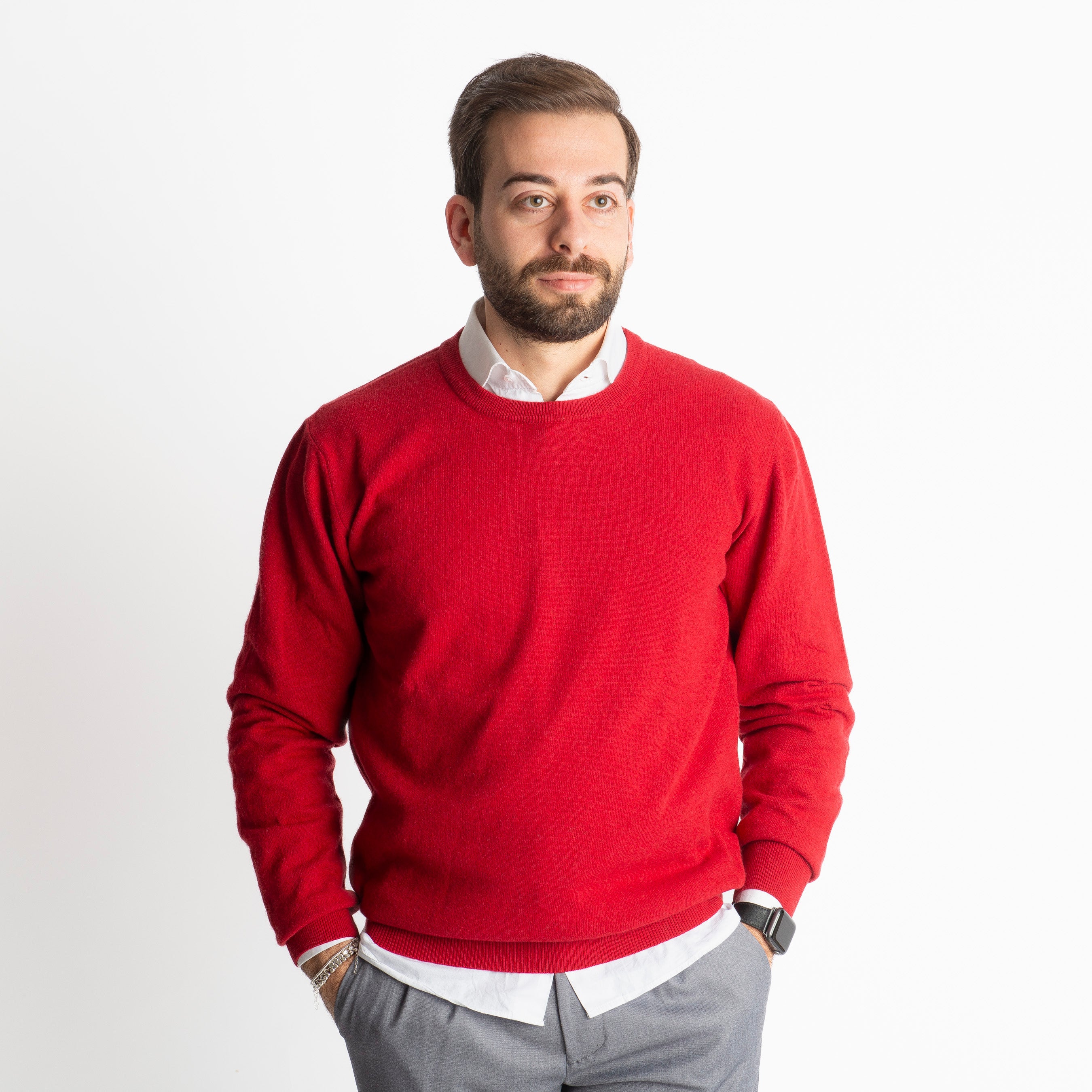 Maglioncino Misto Cashmere Rosso