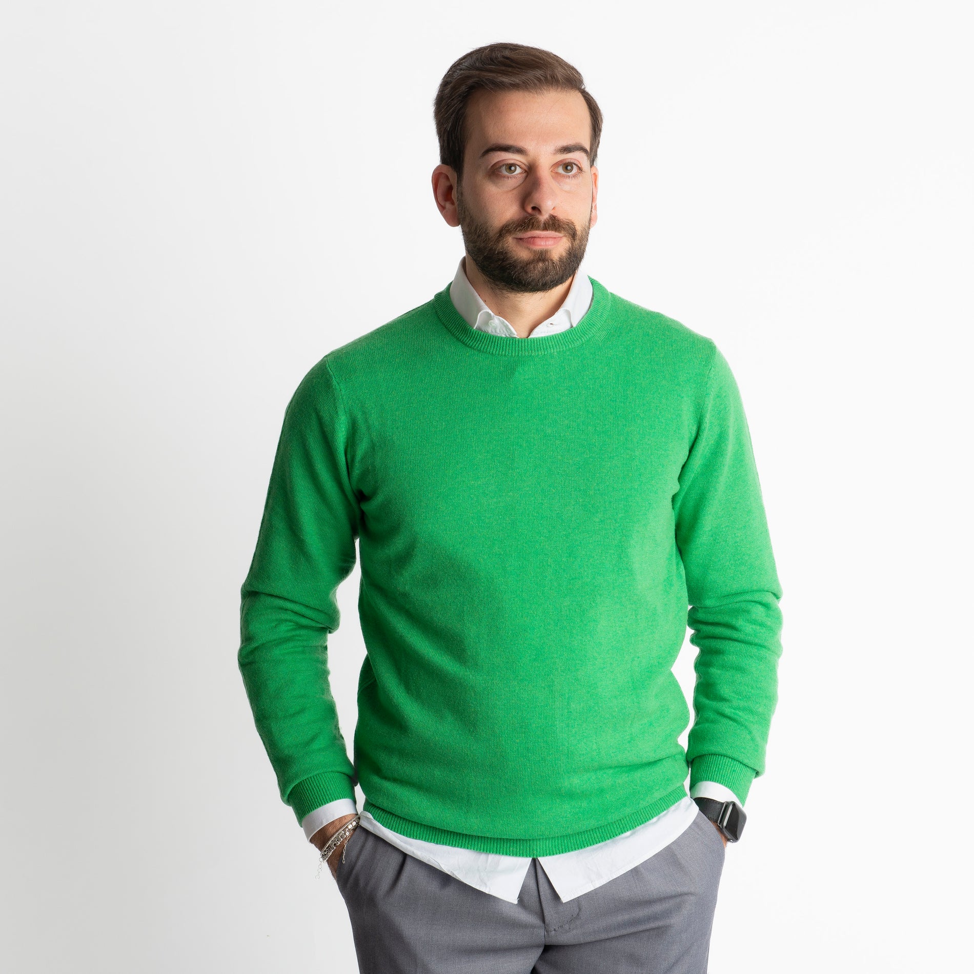 Maglioncino Misto Cashmere Verde Mela