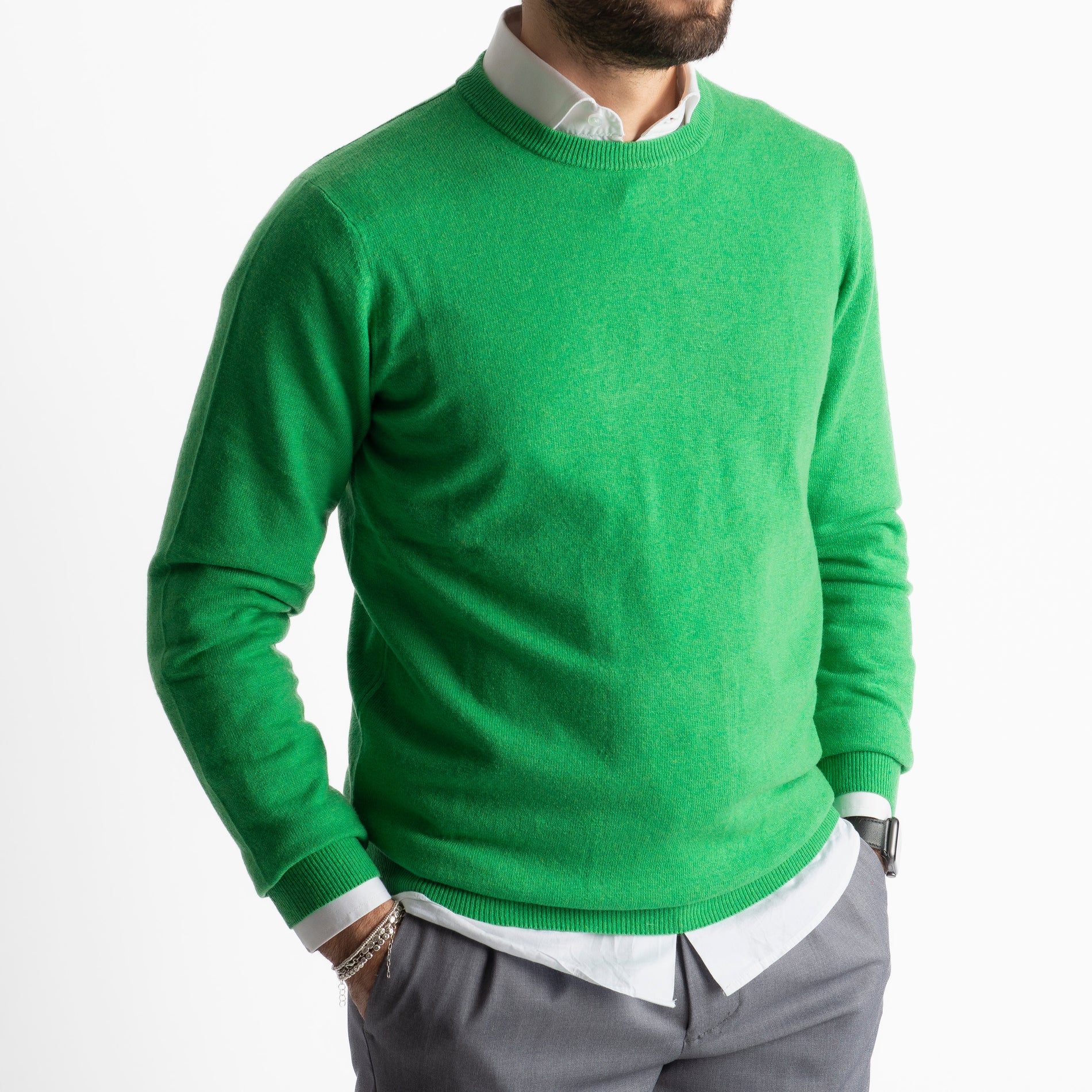 Maglioncino Misto Cashmere Verde Mela