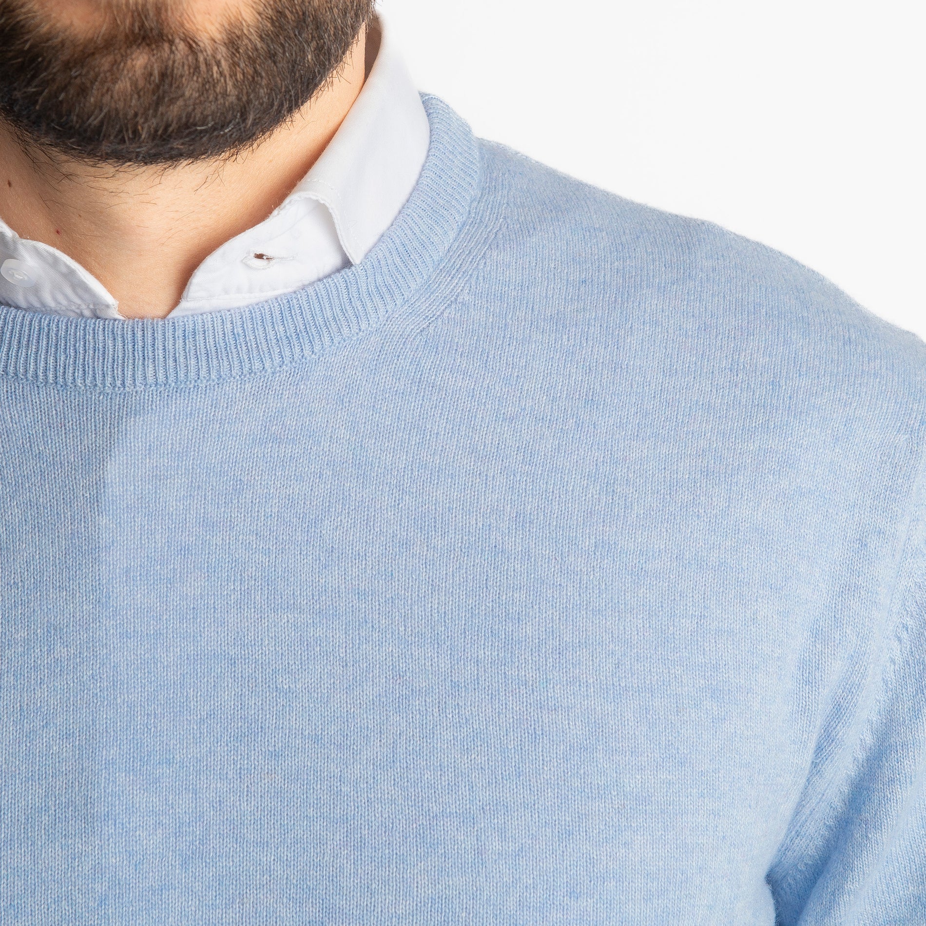 Maglioncino Misto Cashmere Celeste