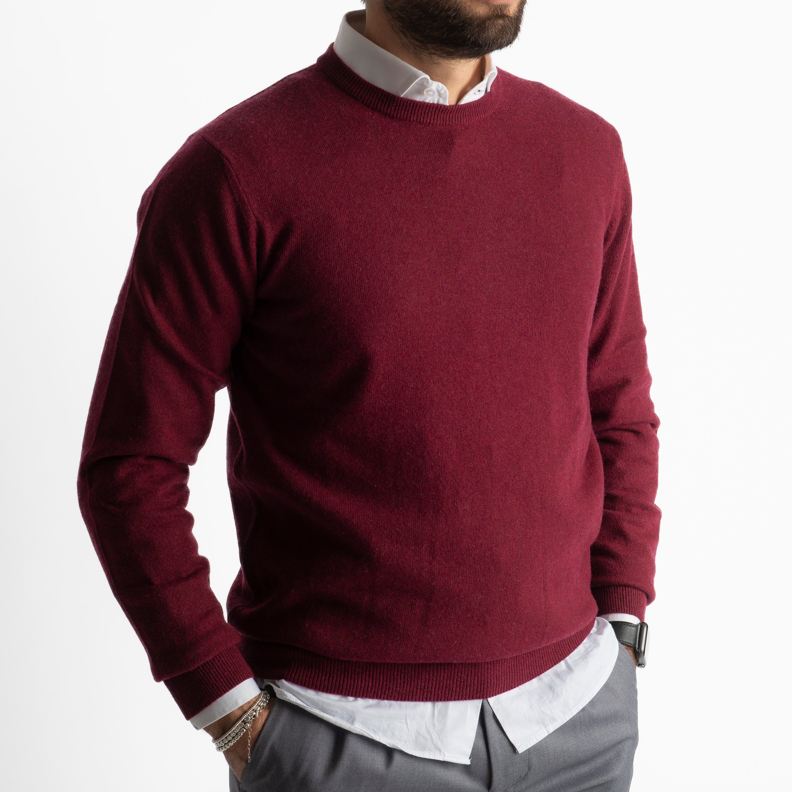 Maglioncino Misto Cashmere Bordeaux