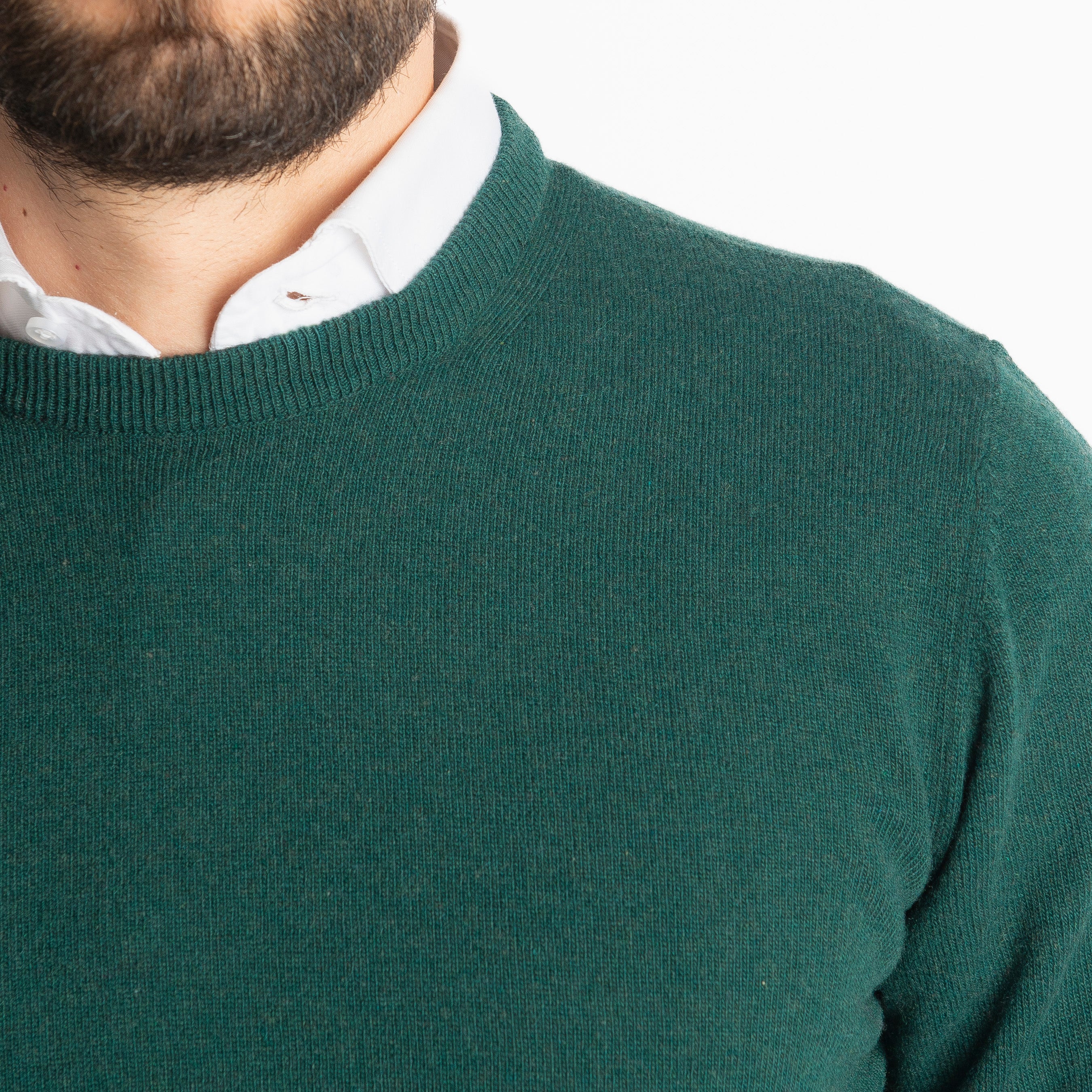 Maglioncino Misto Cashmere Verde Loden