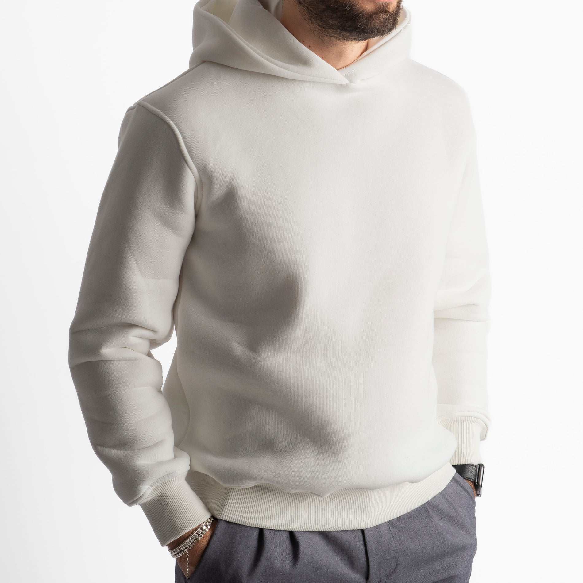 Felpa Uomo Con Cappuccio 0310 Bianca