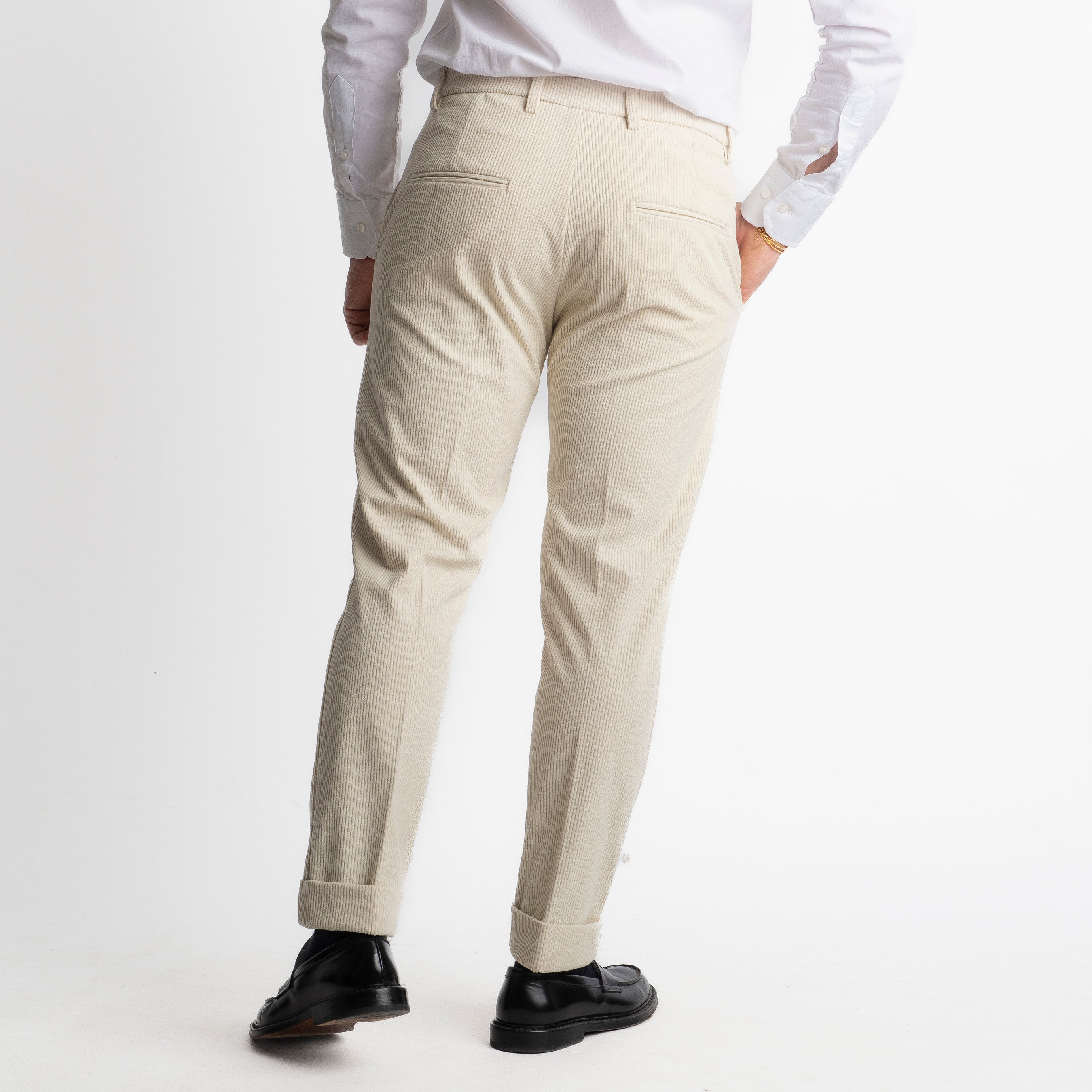 Pantalone Napoli In Velluto Panna