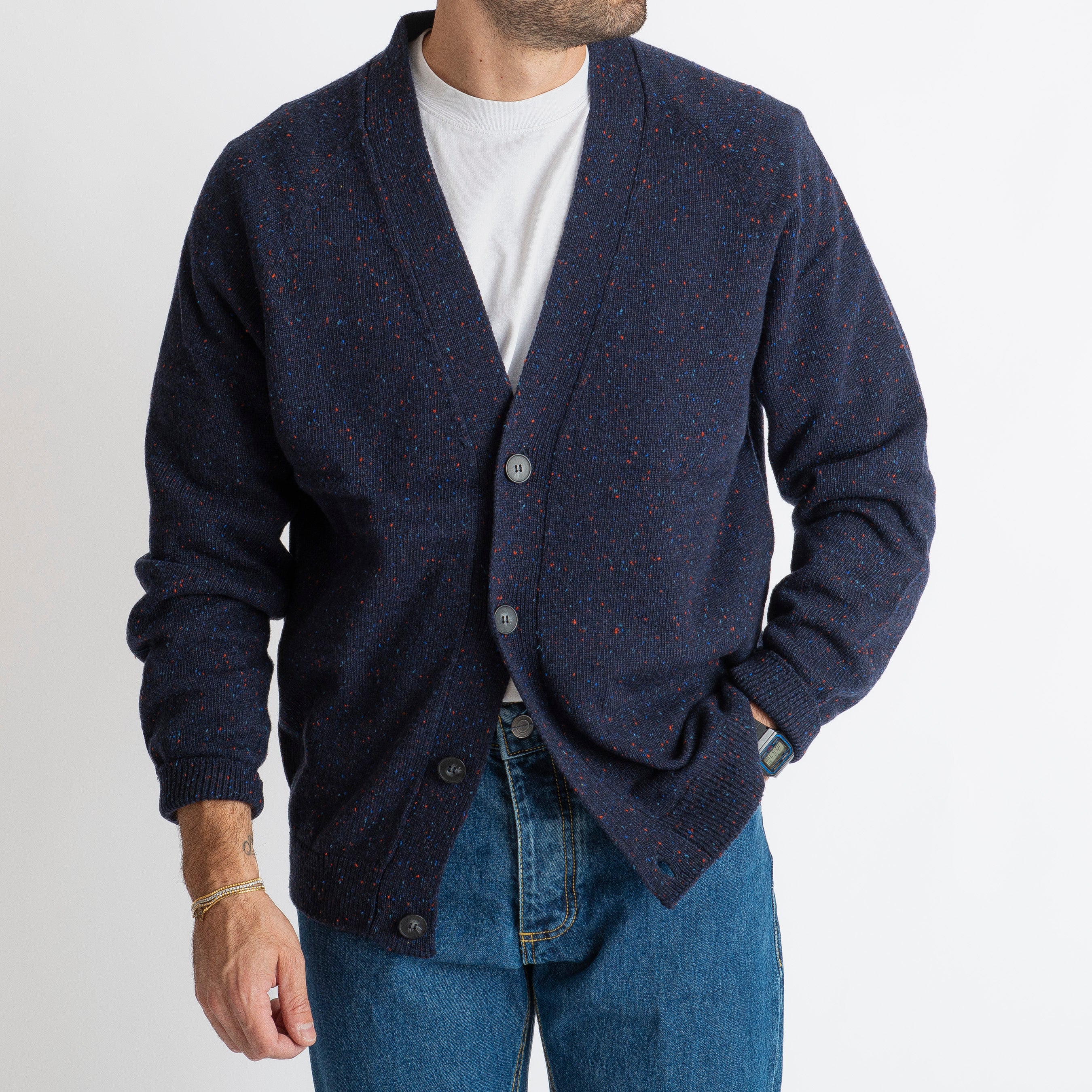 Cardigan in Lana BT16 Blu