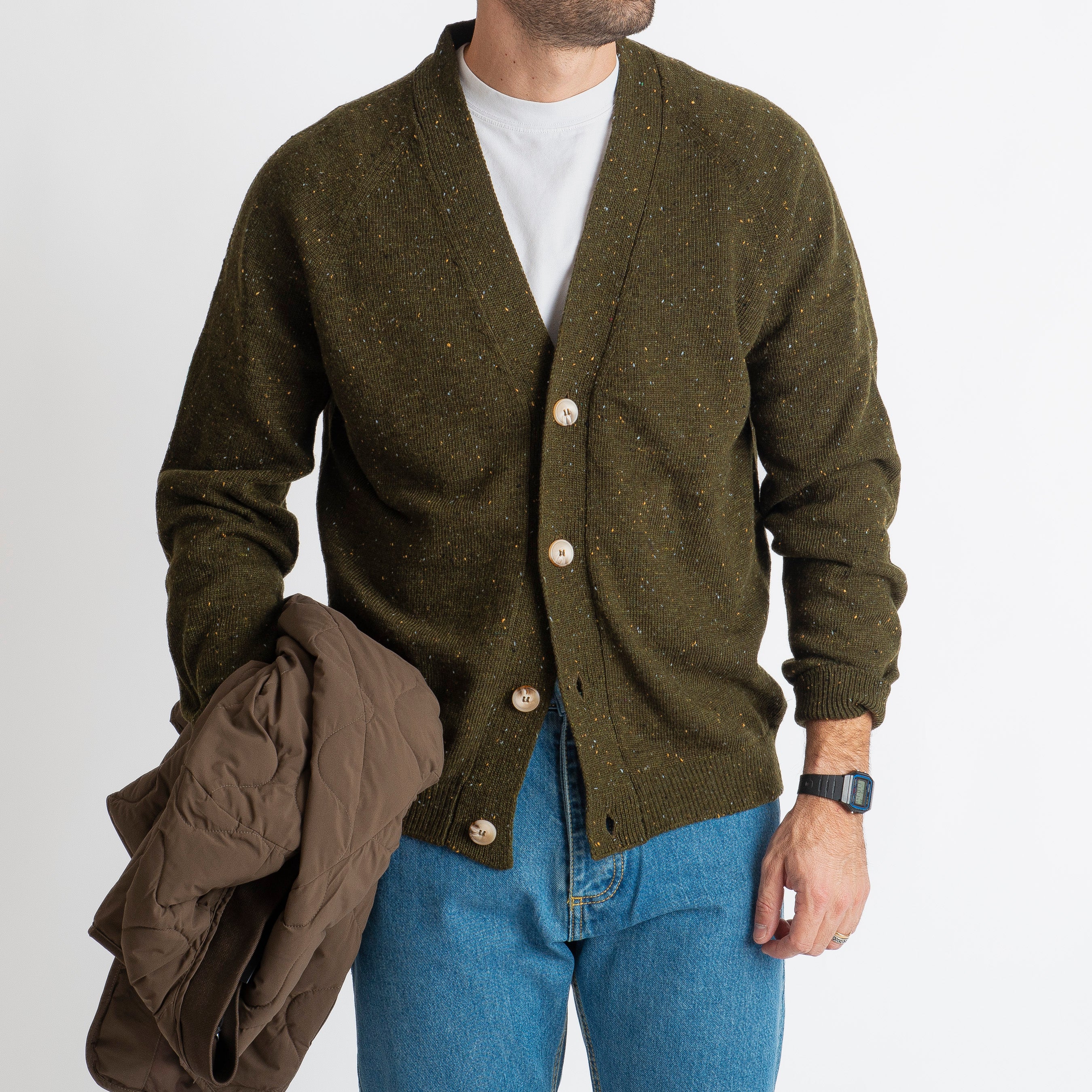 Cardigan in Lana BT16 Verde
