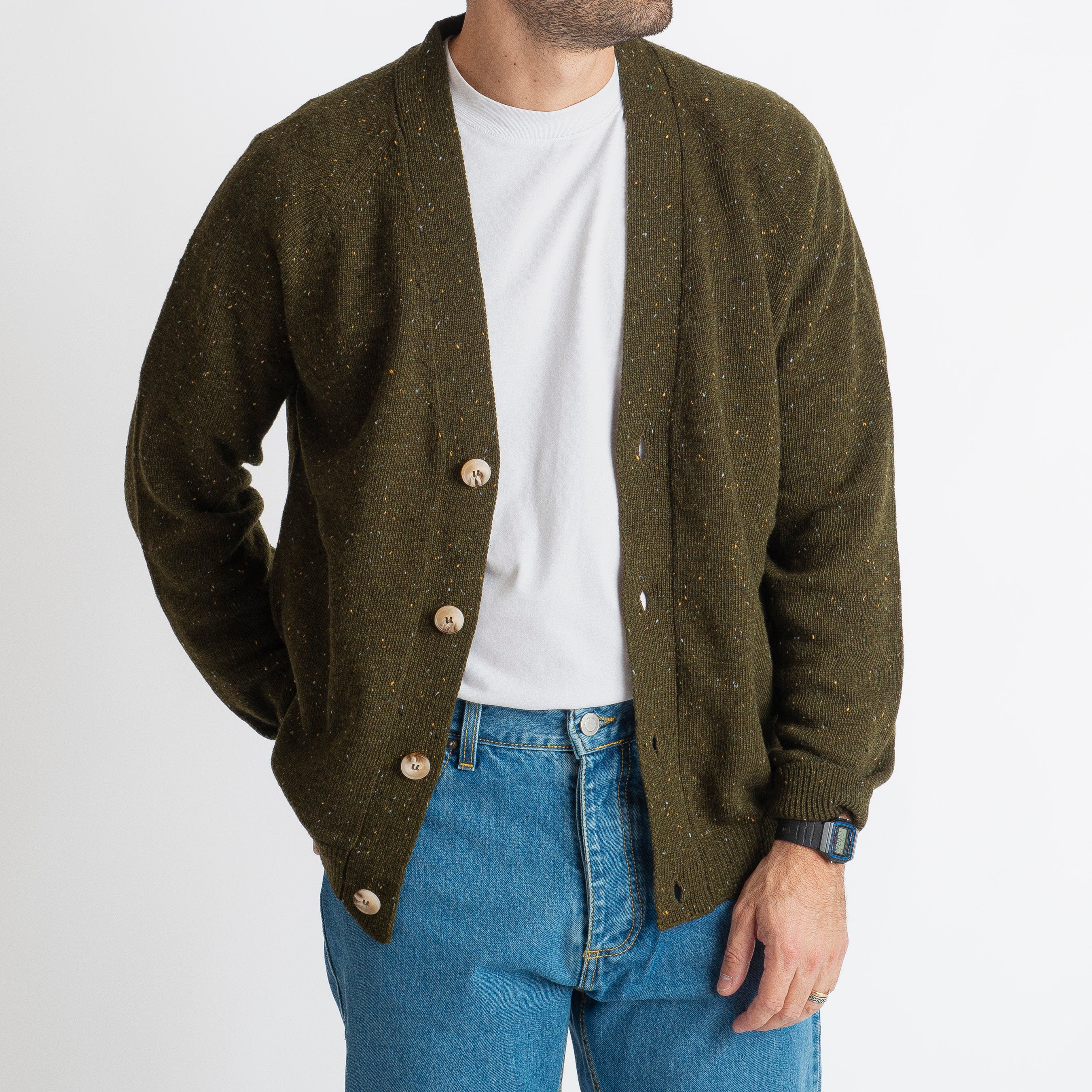Cardigan in Lana BT16 Verde