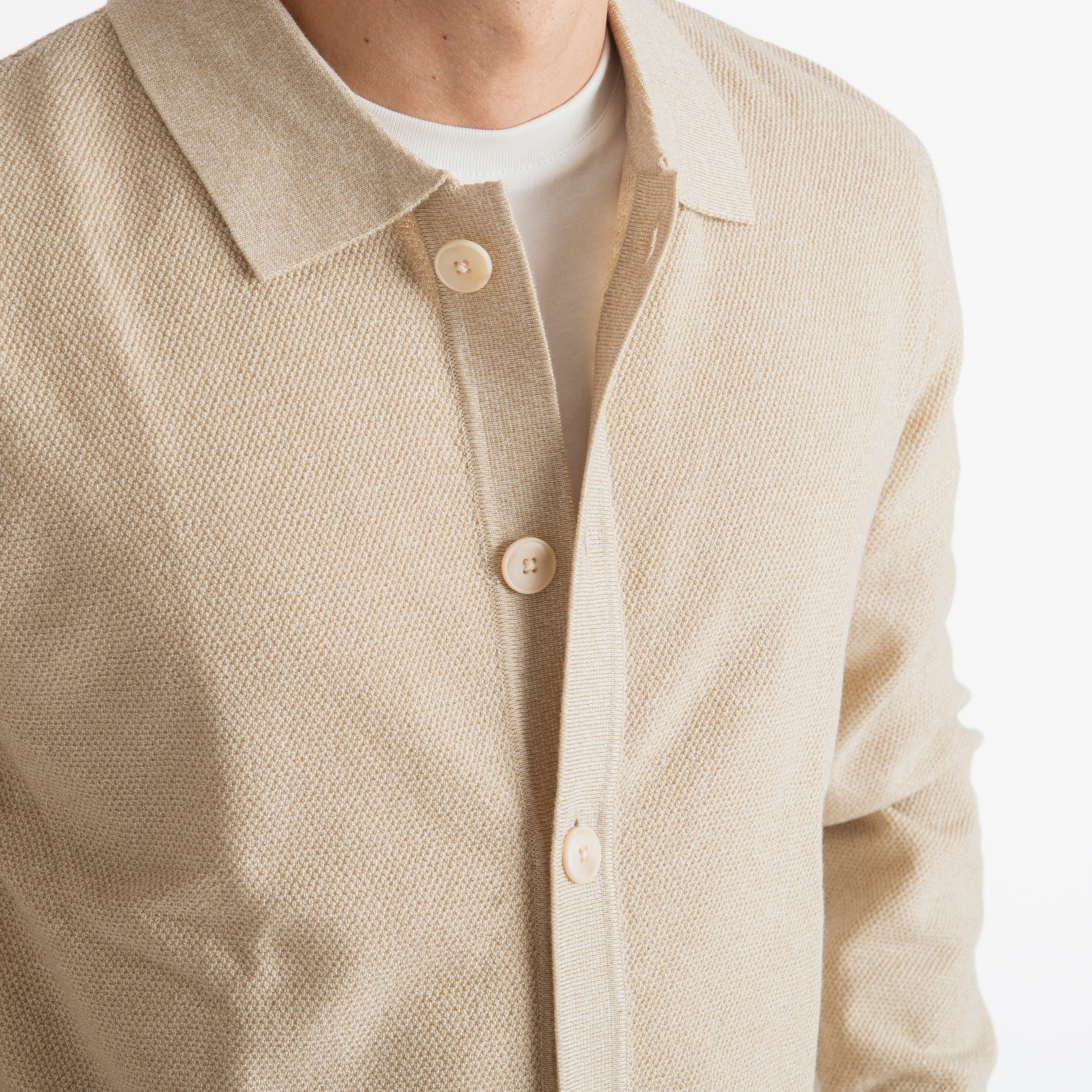 Cardigan con Bottoni Malaga Beige