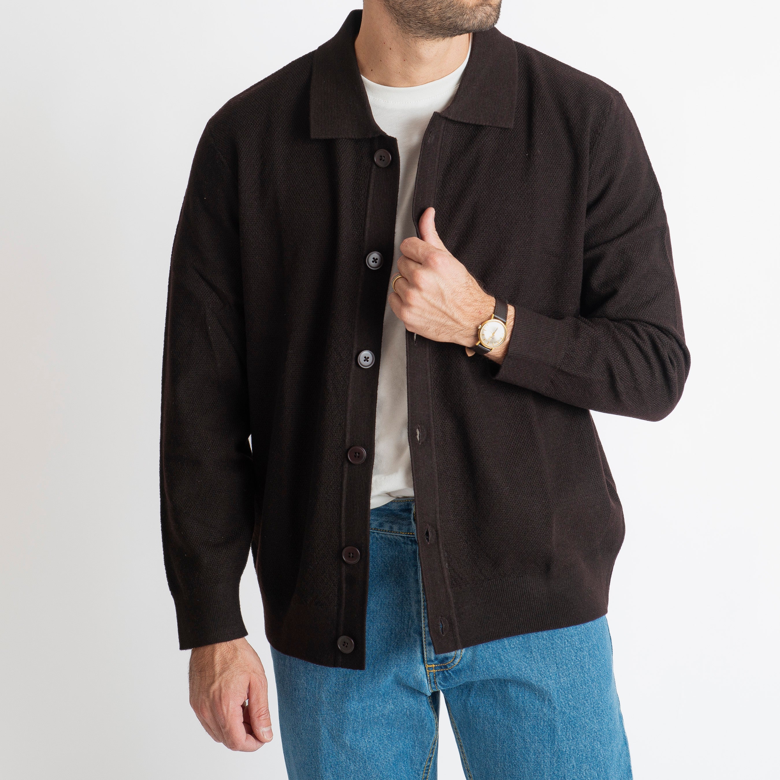 Cardigan con Bottoni Malaga Testa di Moro