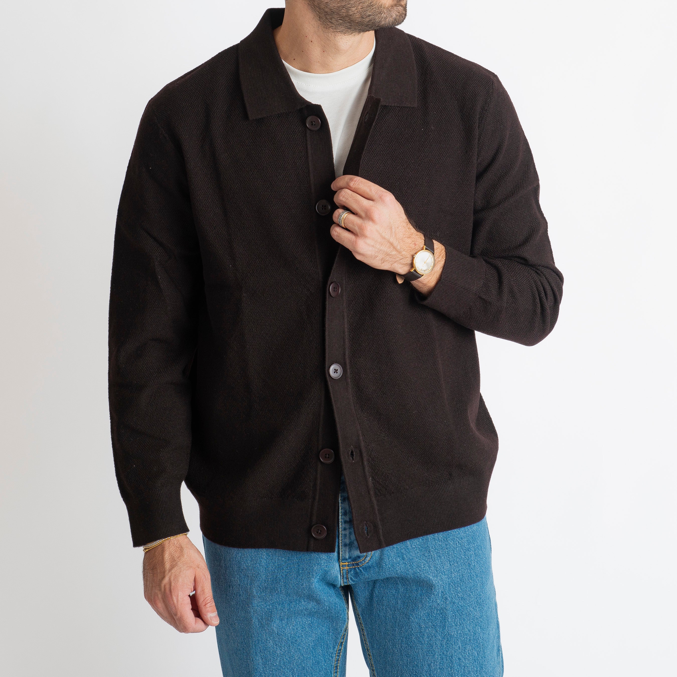 Cardigan con Bottoni Malaga Testa di Moro
