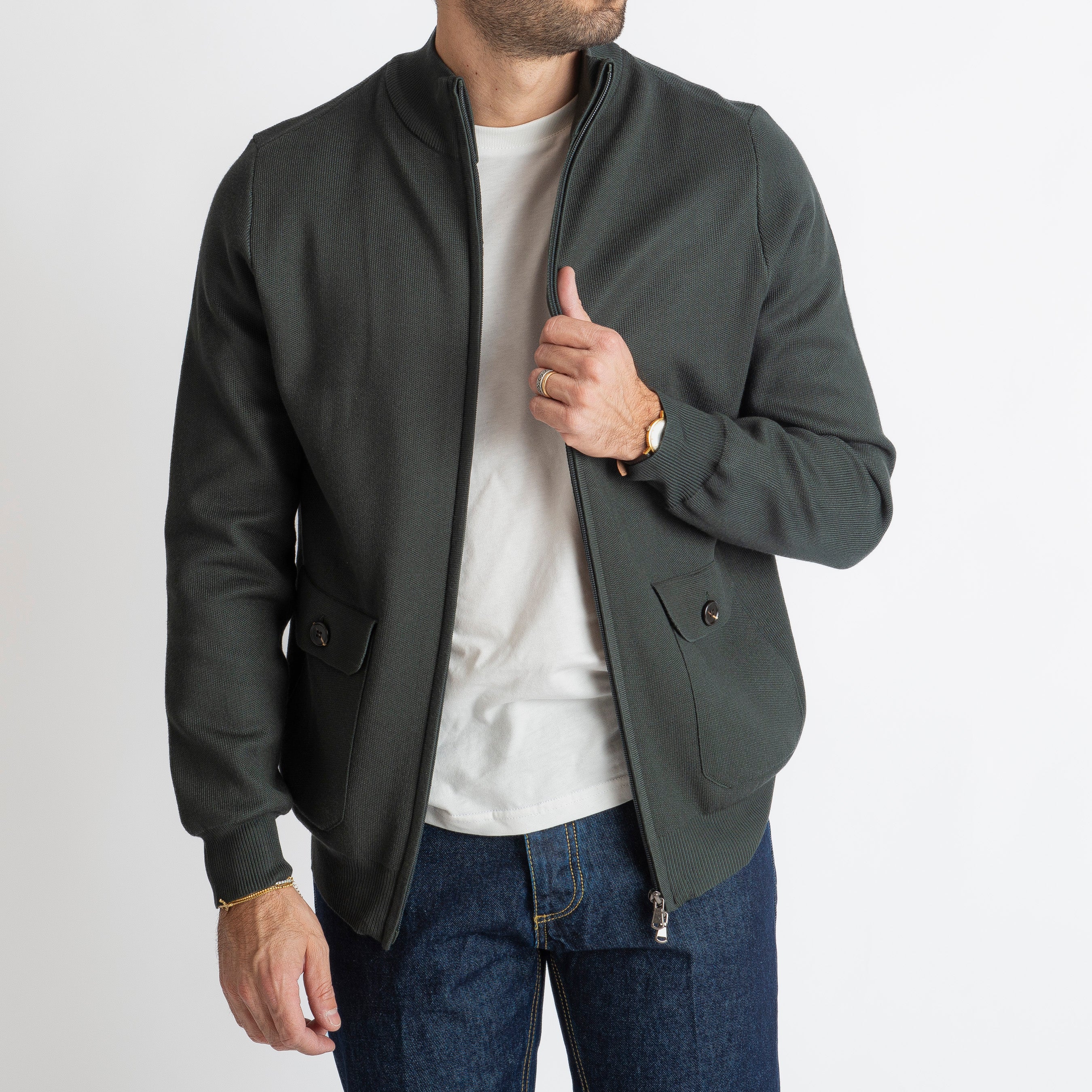 Cardigan con Zip Verde