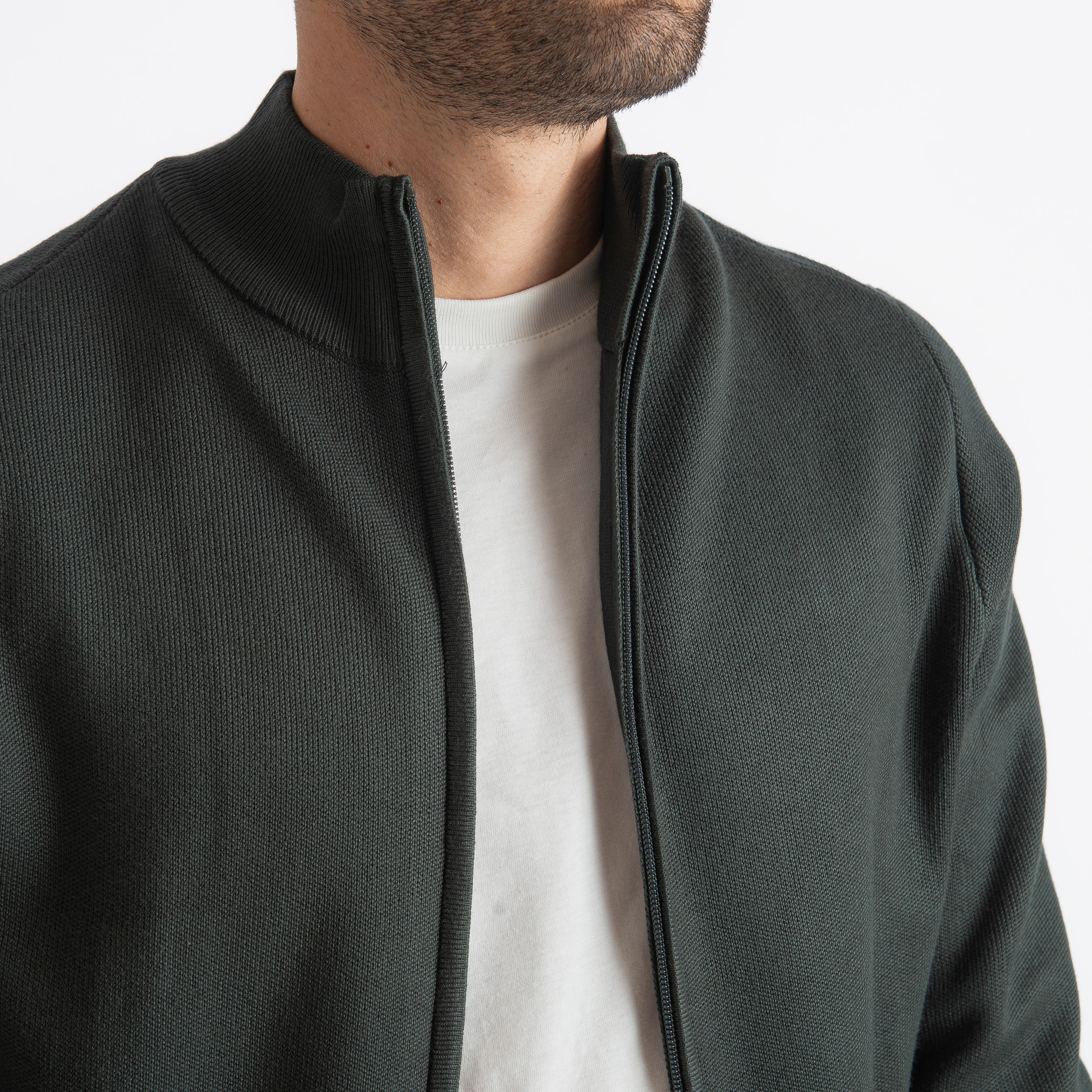 Cardigan con Zip Verde