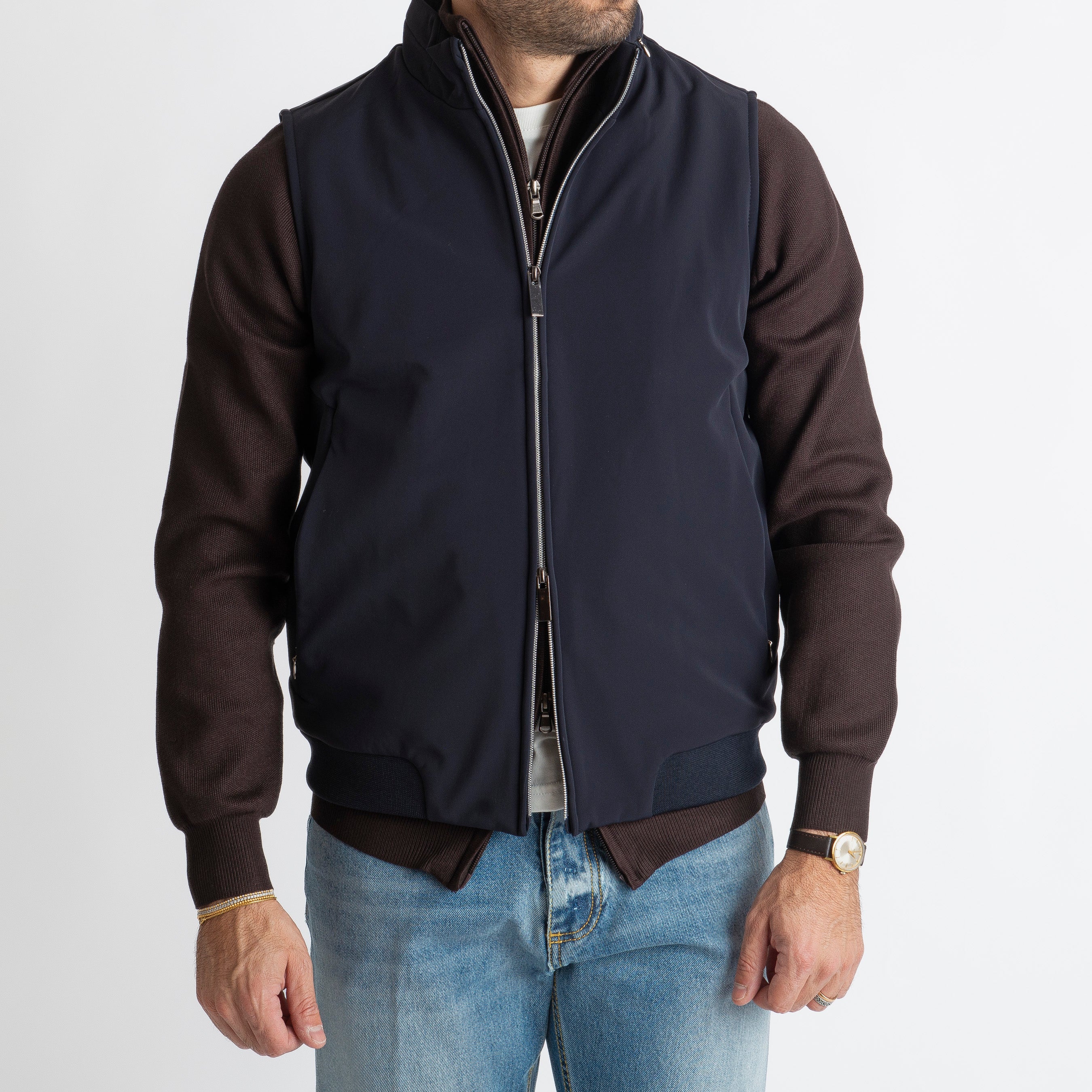 Gilet con Zip Blu