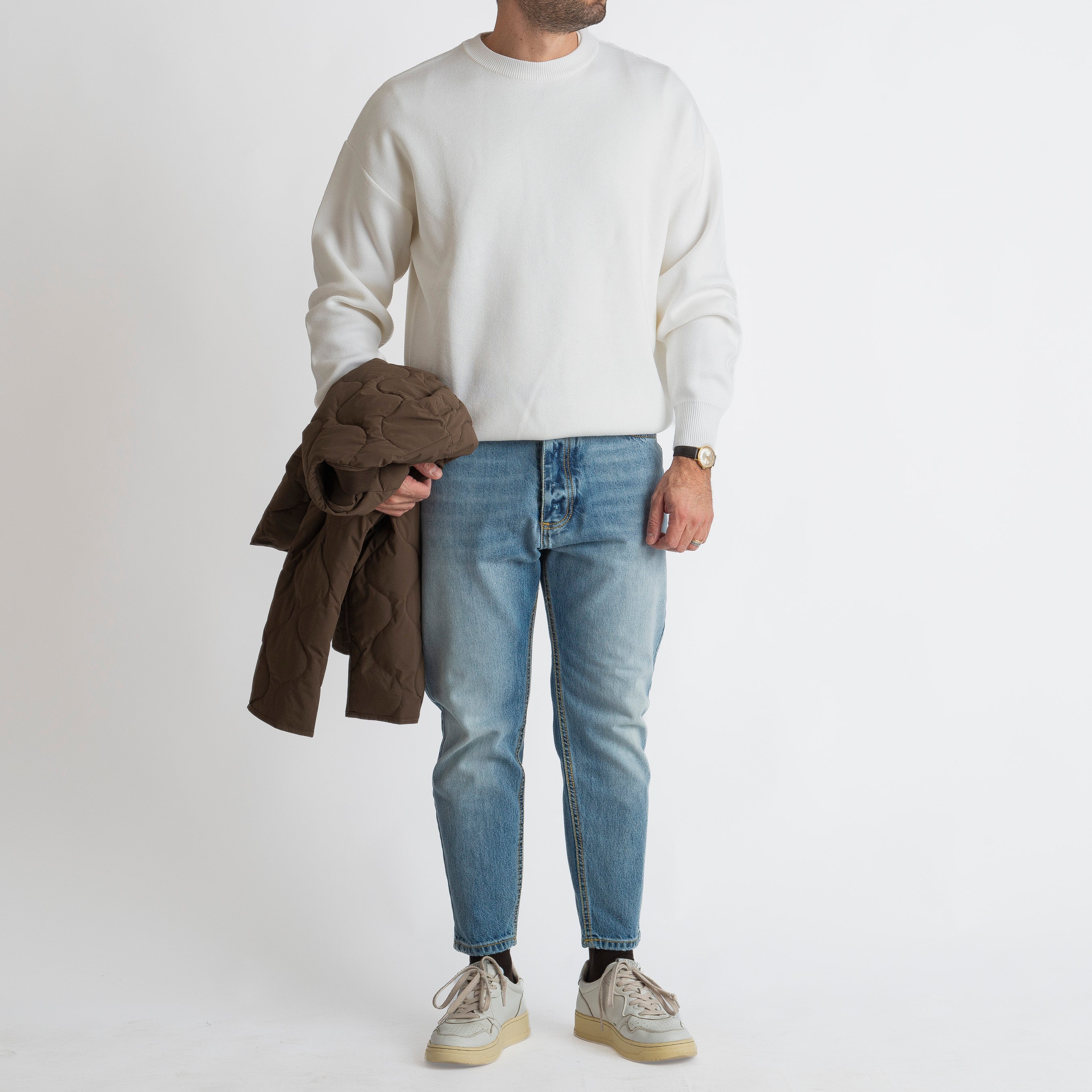 Maglione Girocollo Oversize Panna