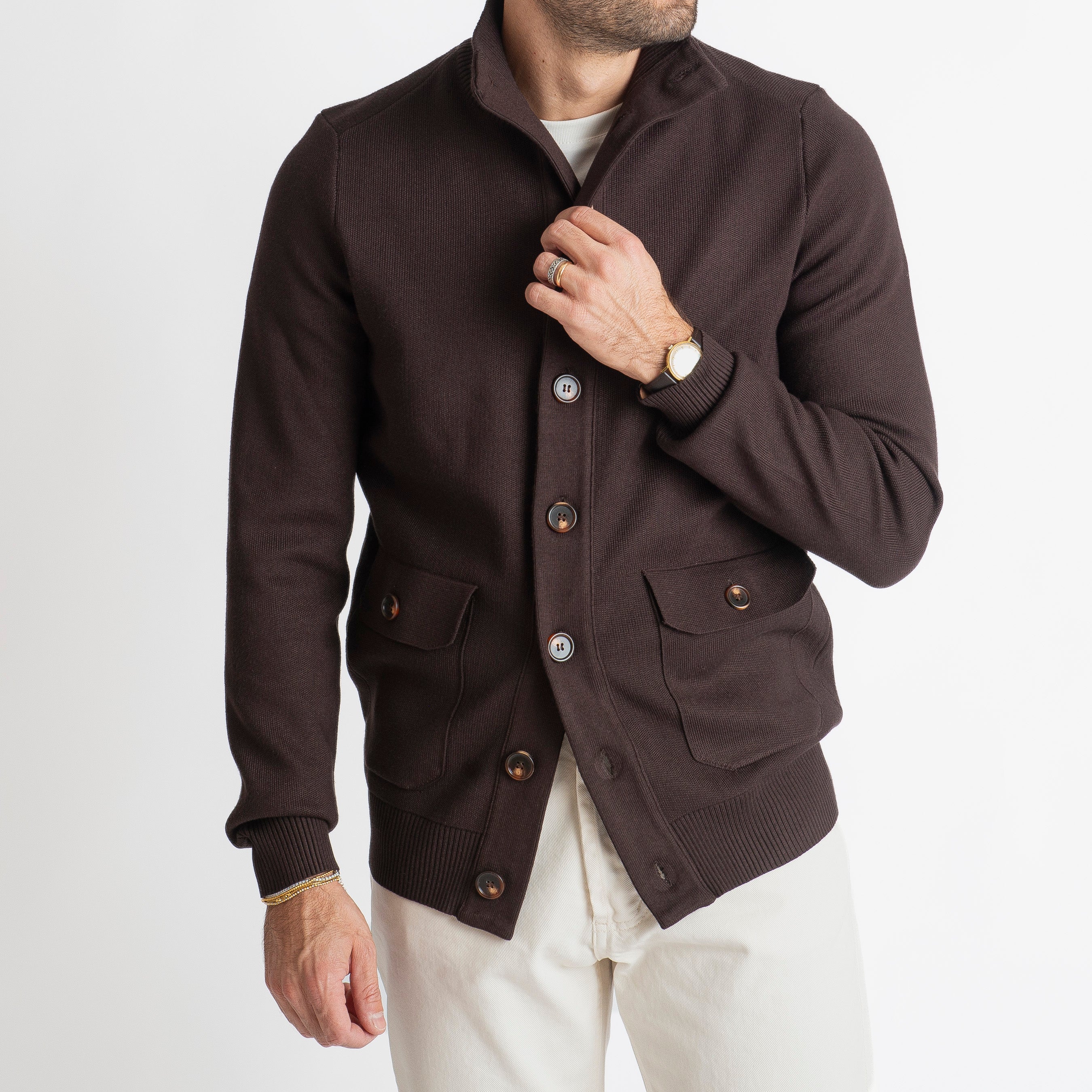 Cardigan con Bottoni Testa di Moro