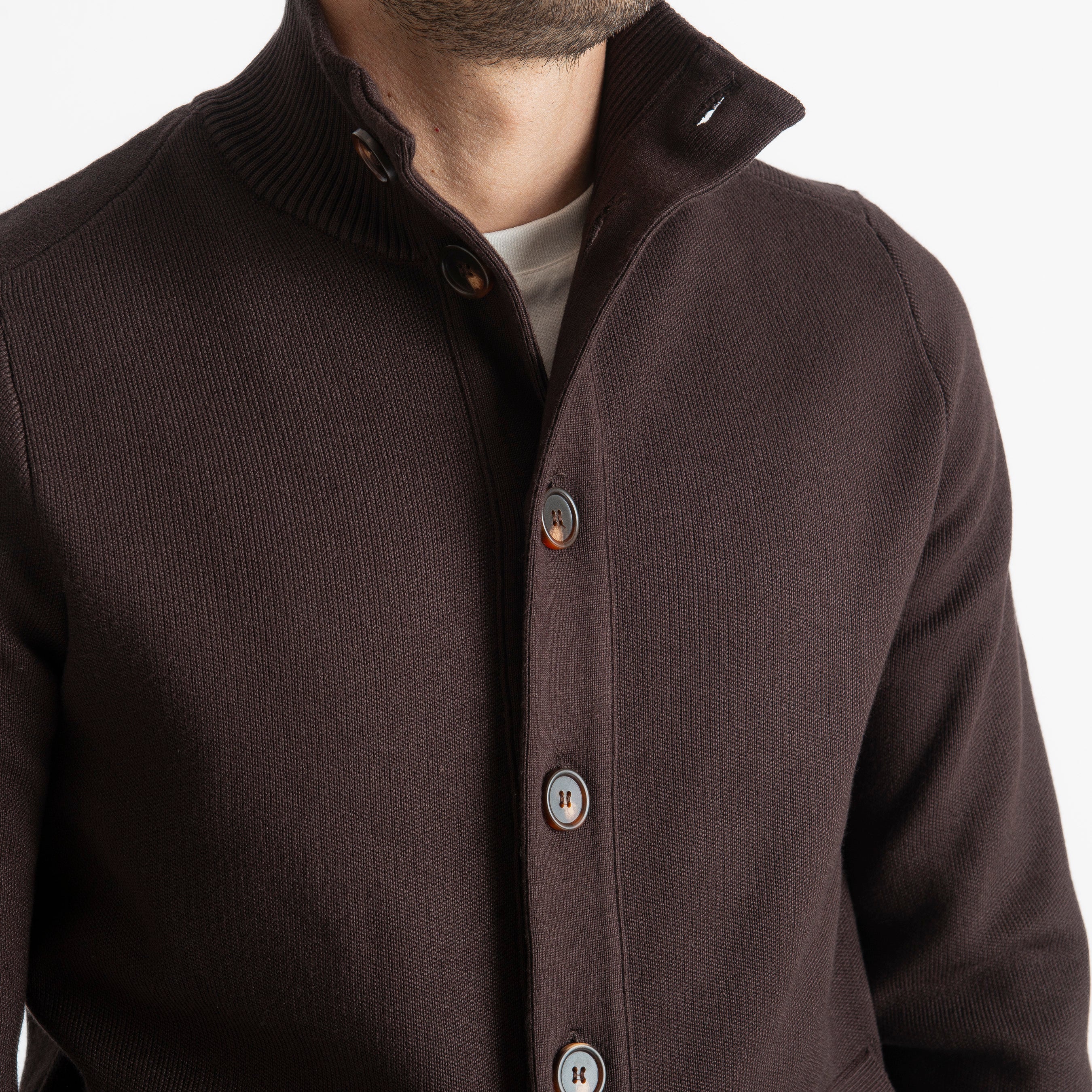 Cardigan con Bottoni Testa di Moro