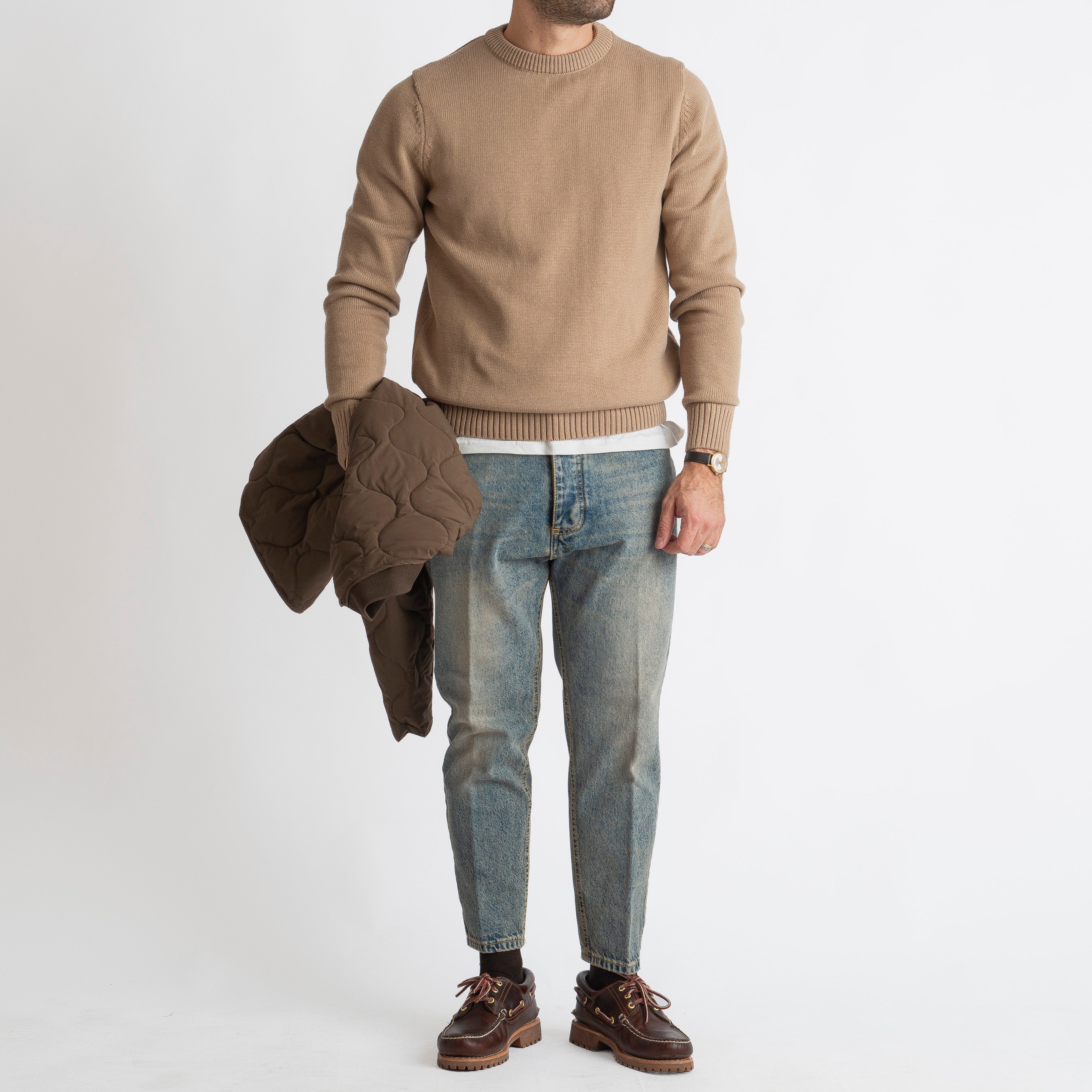 Jeans Carrot Fit Sabbiato - Cotone Mercerizzato