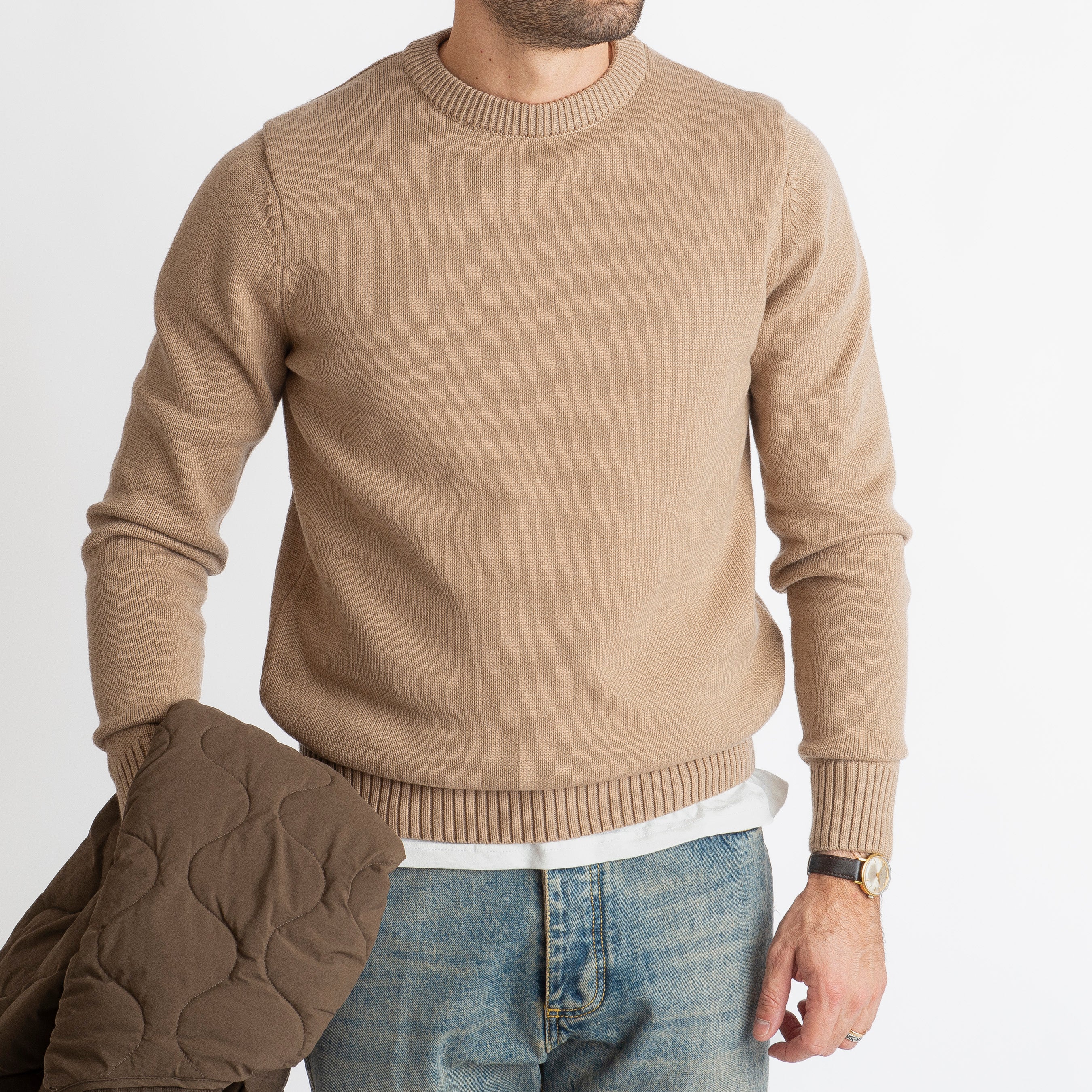 Maglione Girocollo Costa Inglese Beige