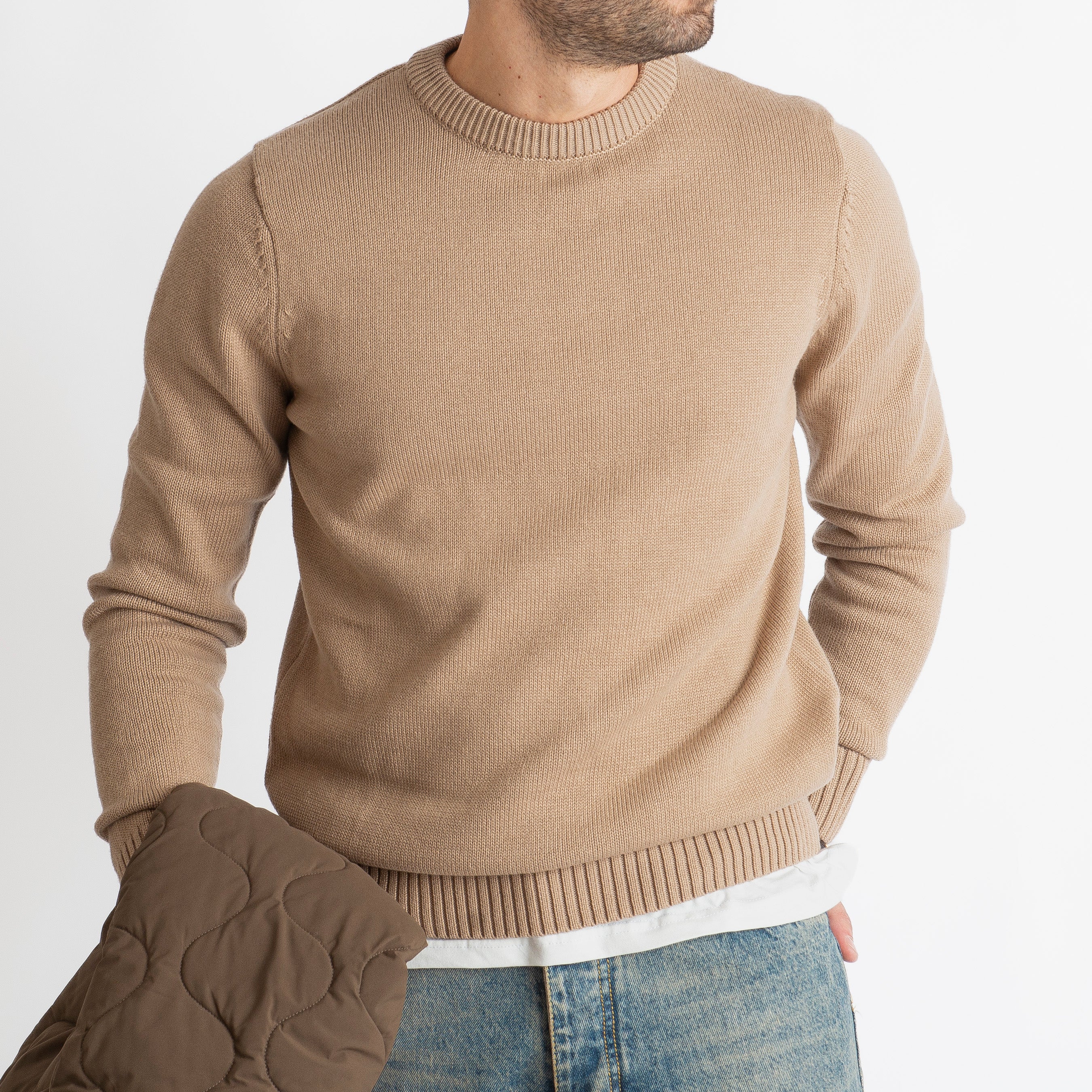 Maglione Girocollo Costa Inglese Beige
