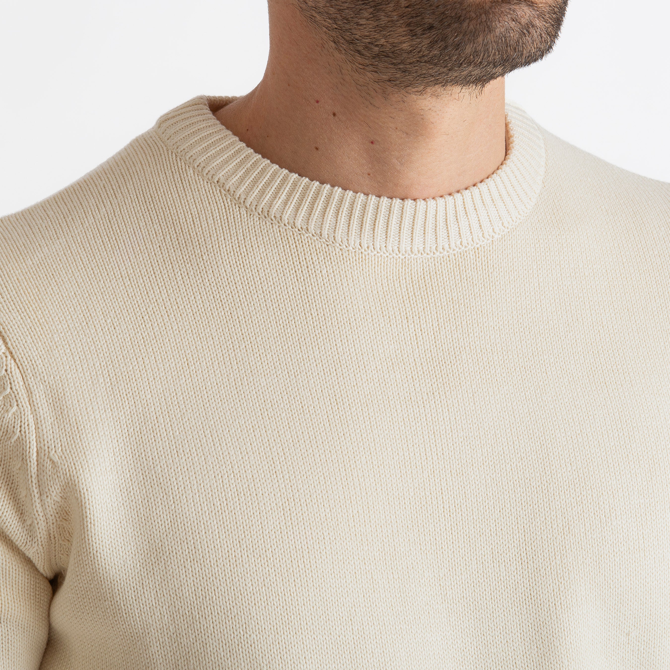 Maglione Girocollo Costa Inglese Panna