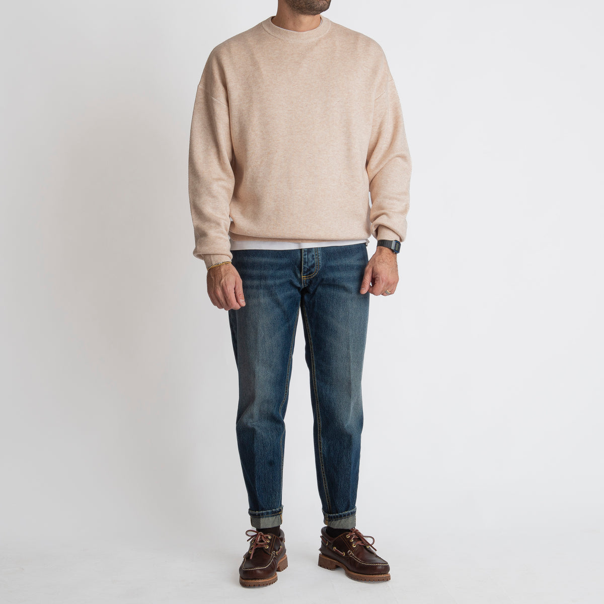 Maglione Girocollo Over Size Beige
