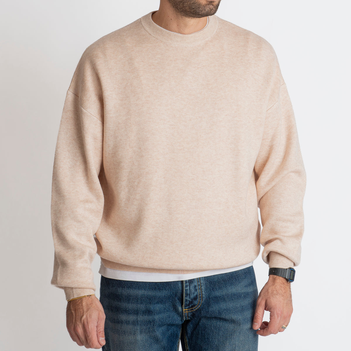 Maglione Girocollo Over Size Beige