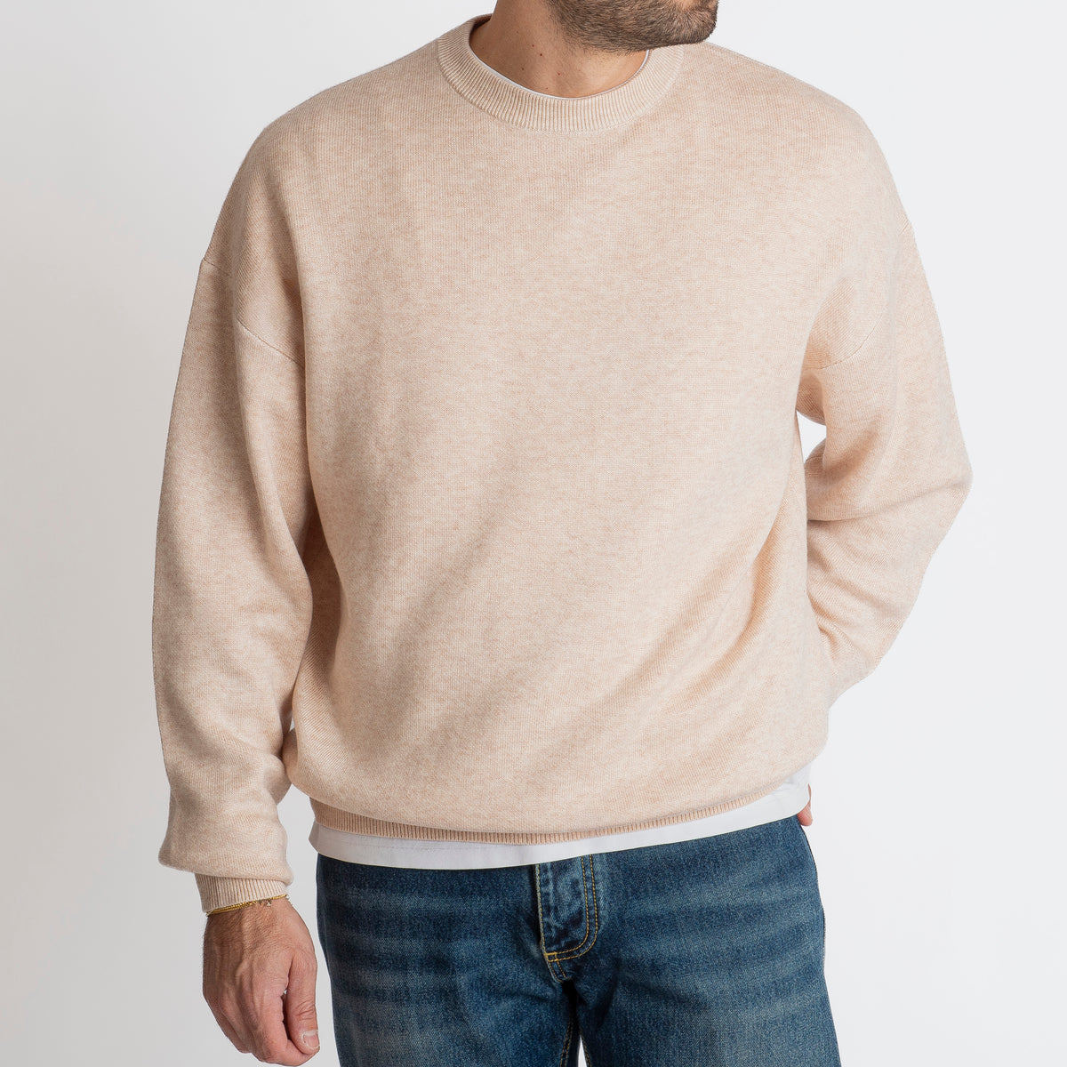 Maglione Girocollo Over Size Beige