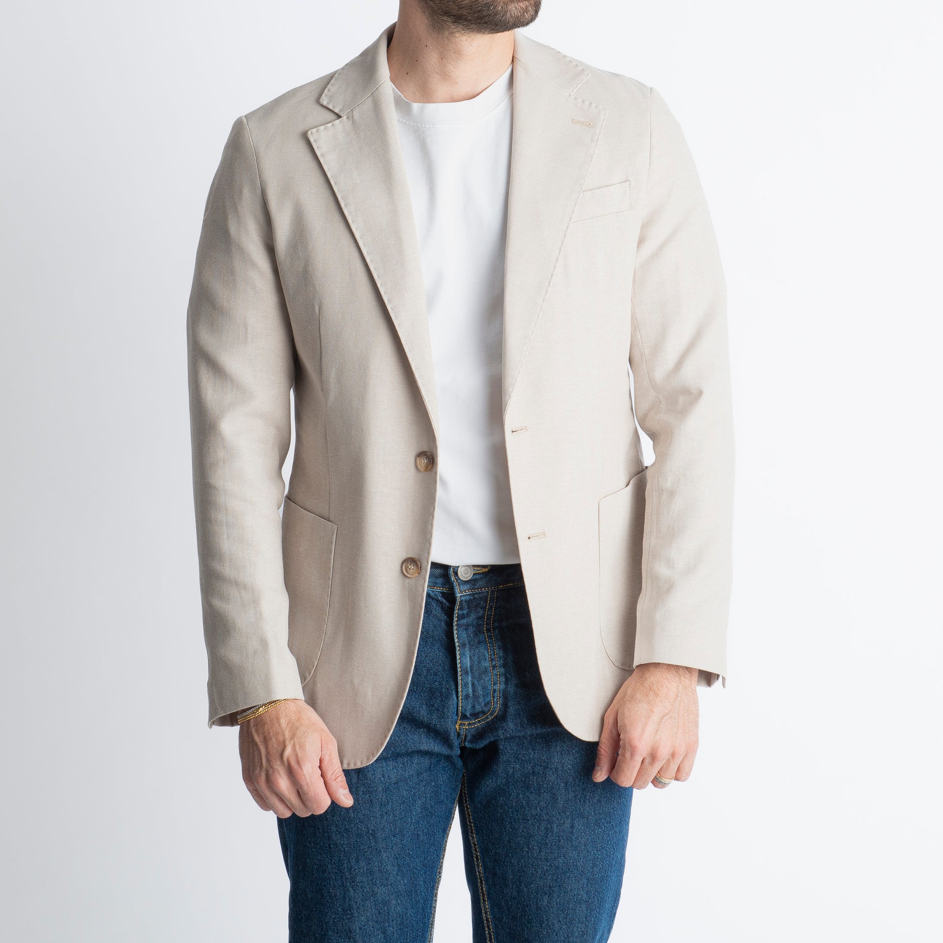 Giacca Praiano in Lino Beige