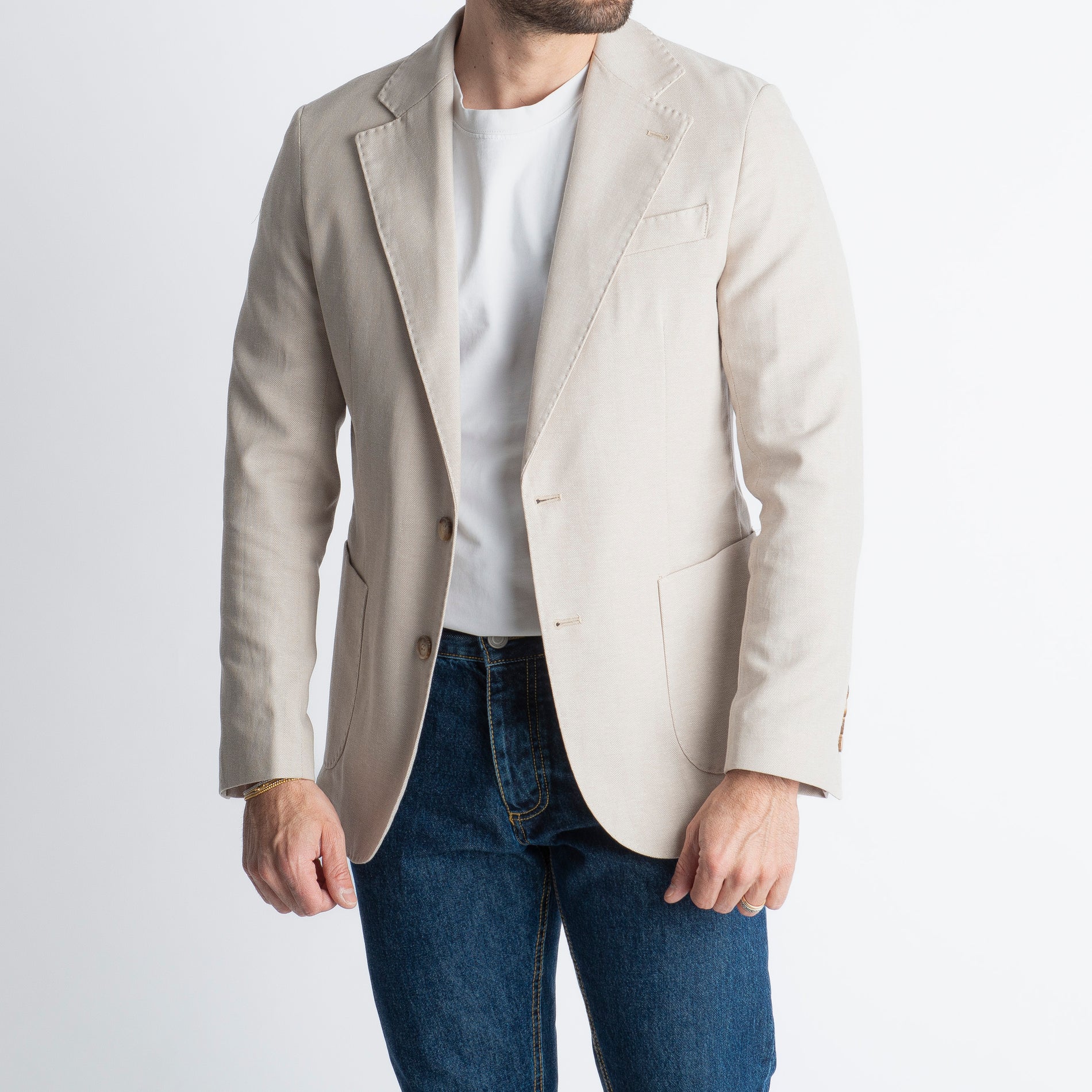 Giacca Praiano in Lino Beige