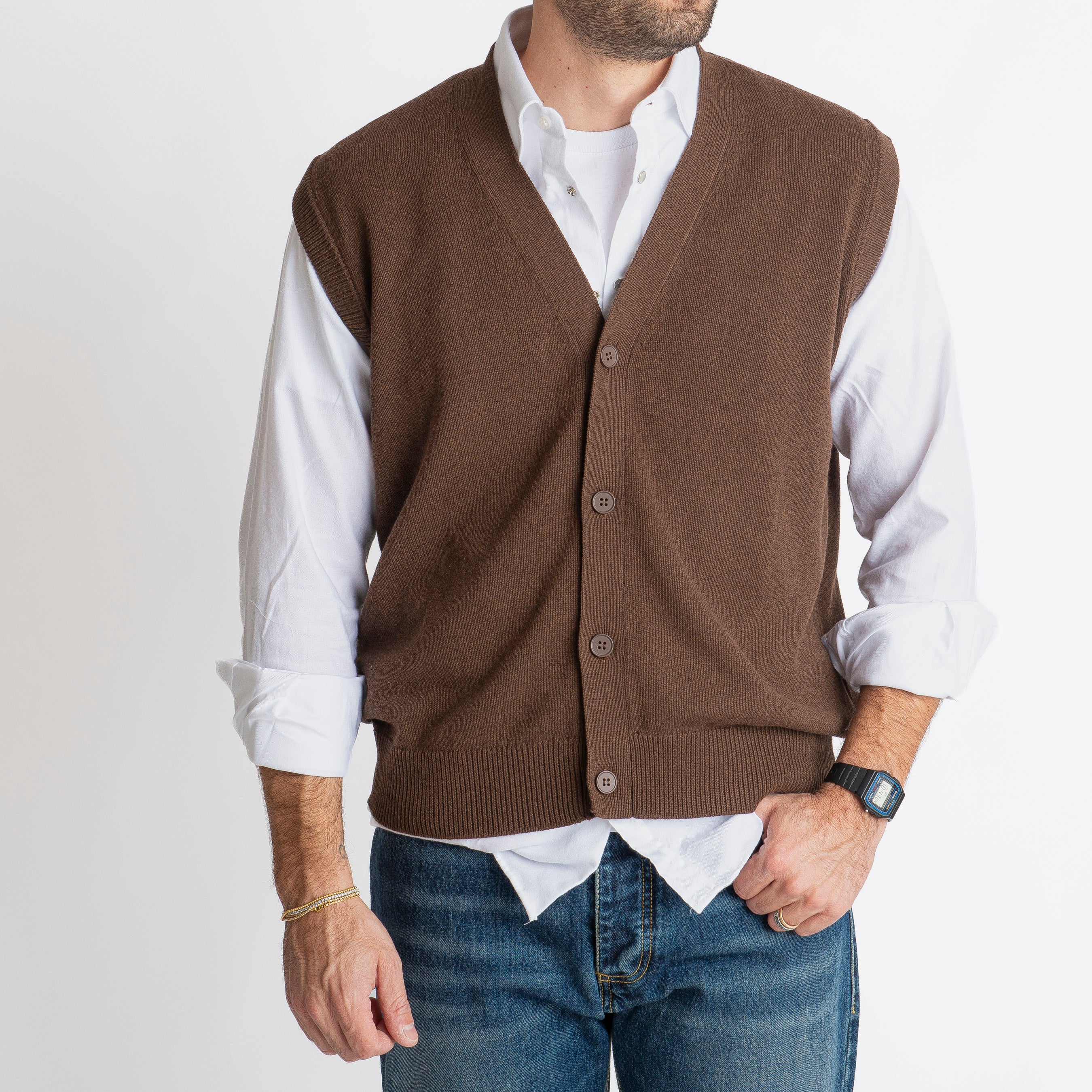 Gilet in Maglia Relaxed Fit Testa di Moro