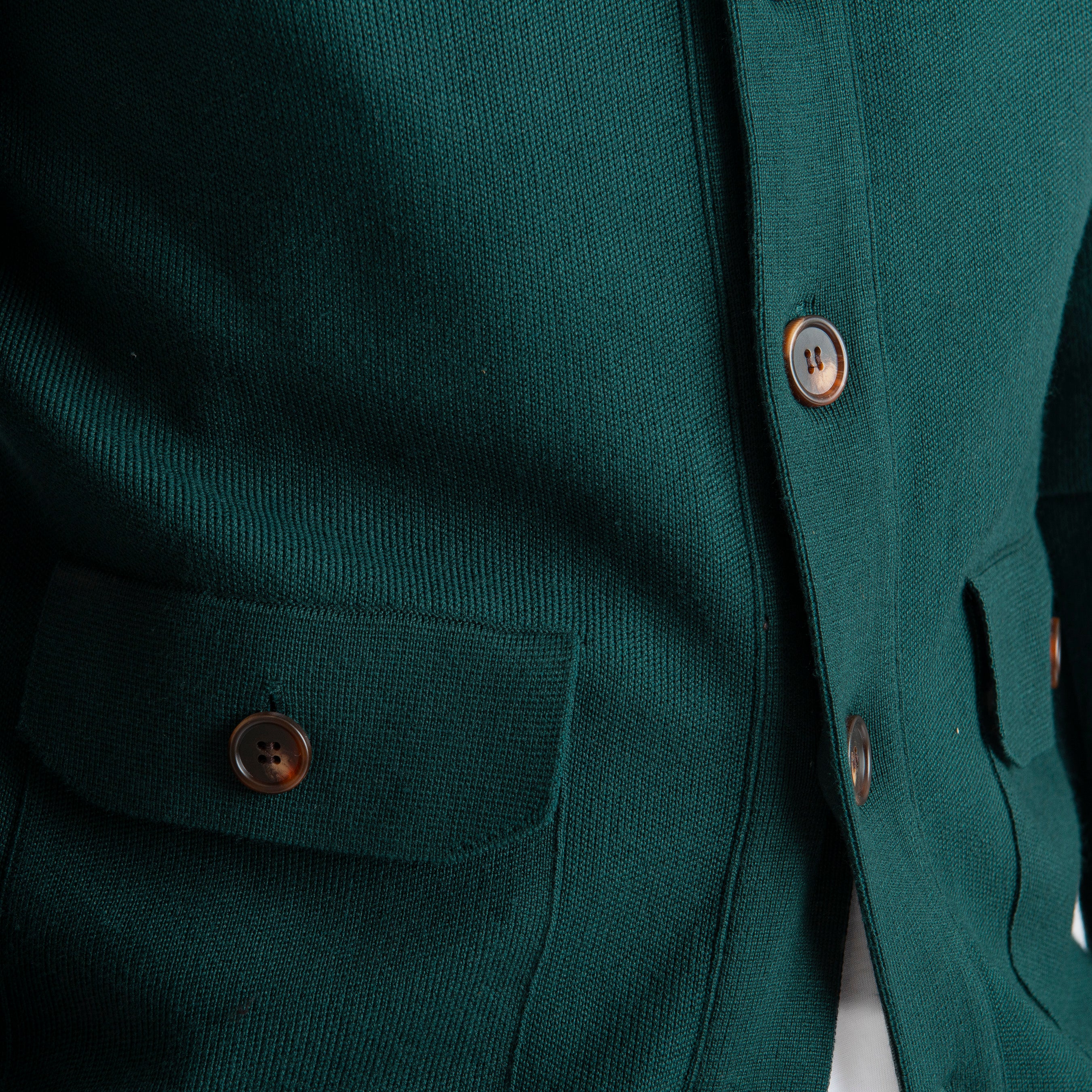 Cardigan con Bottoni Verde Loden