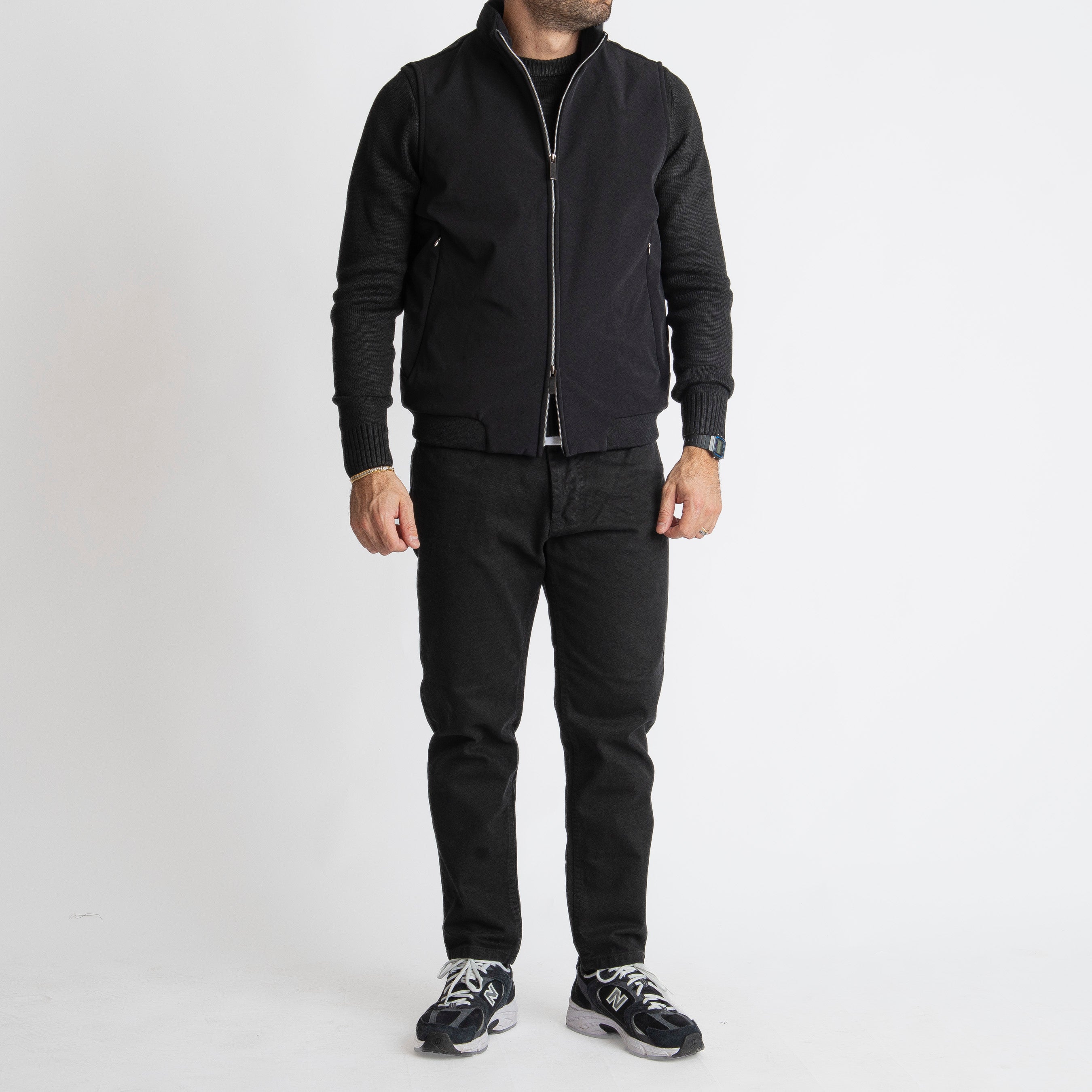 Gilet con Zip Nero
