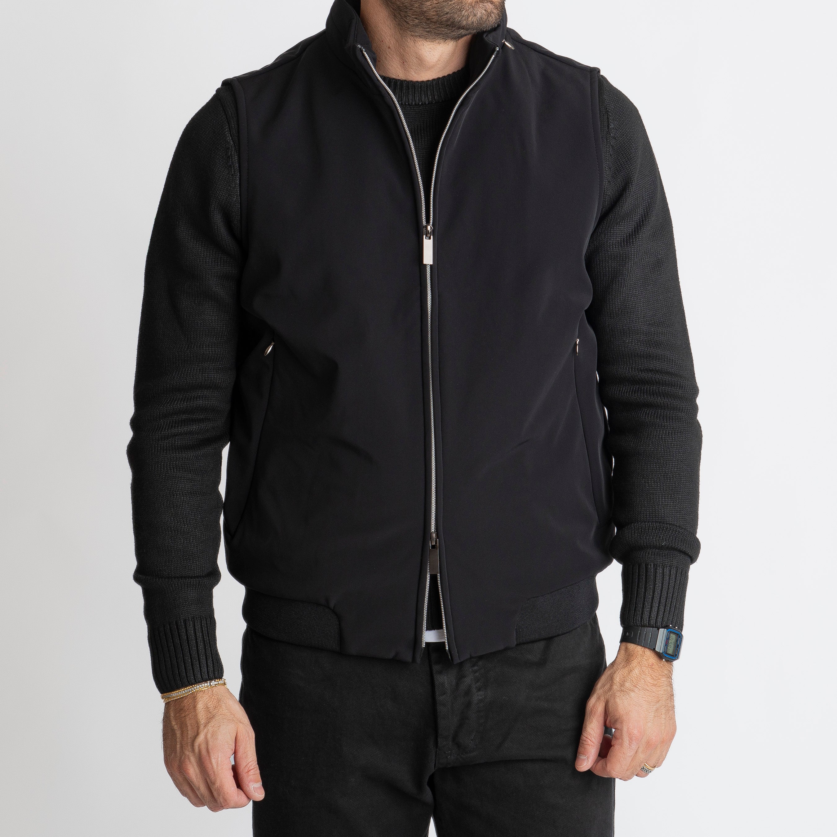 Gilet con Zip Nero