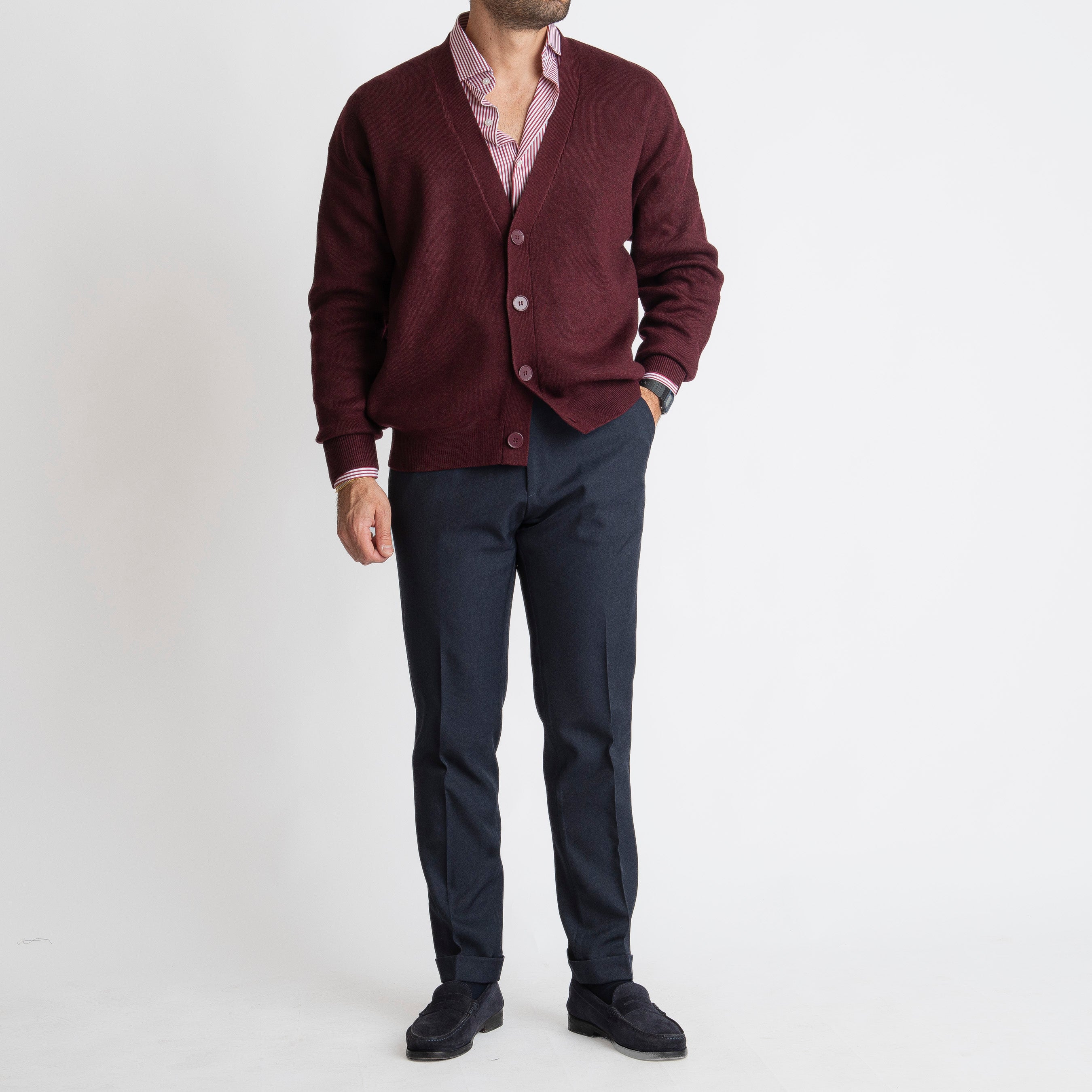 Cardigan Over Size Bordeaux