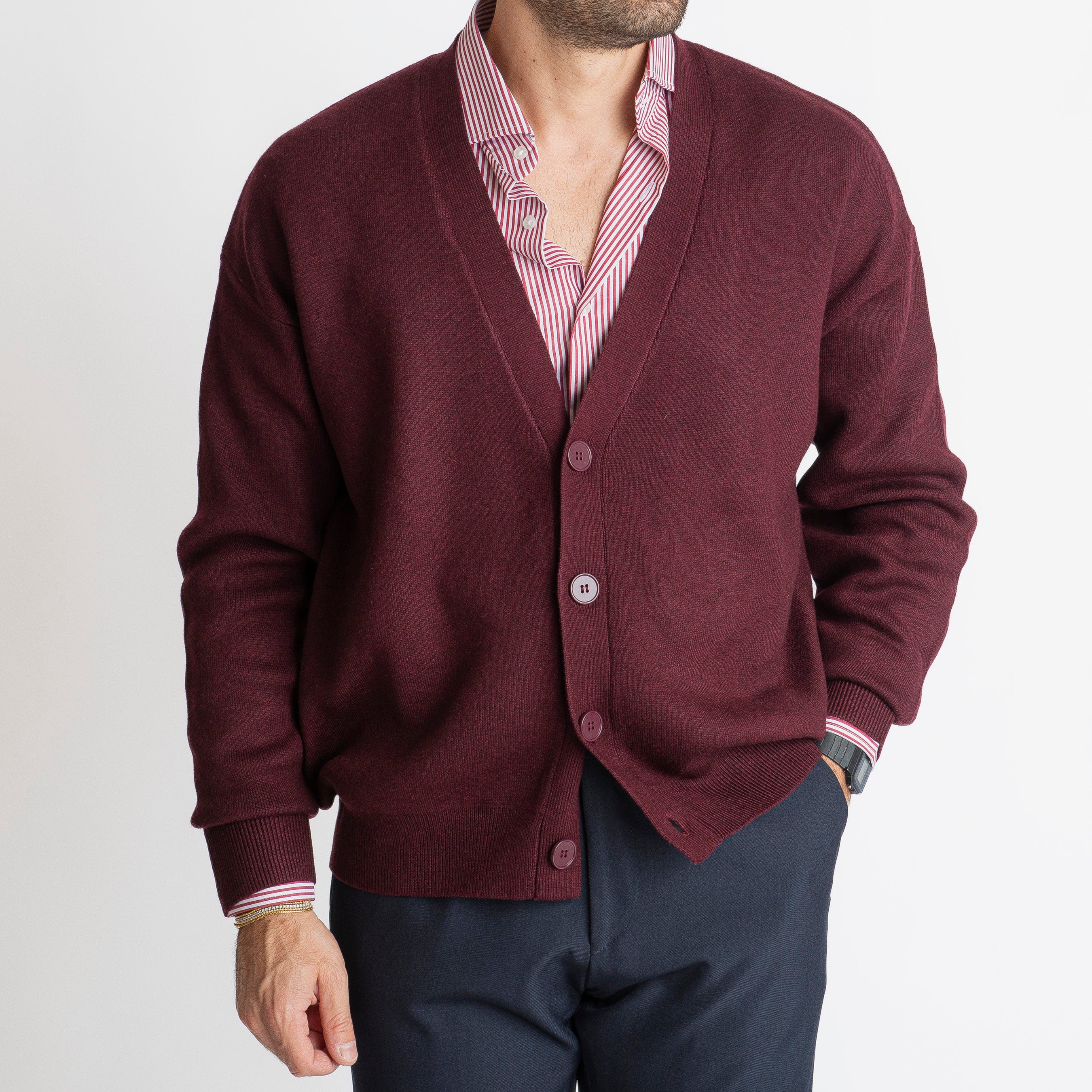 Cardigan Over Size Bordeaux