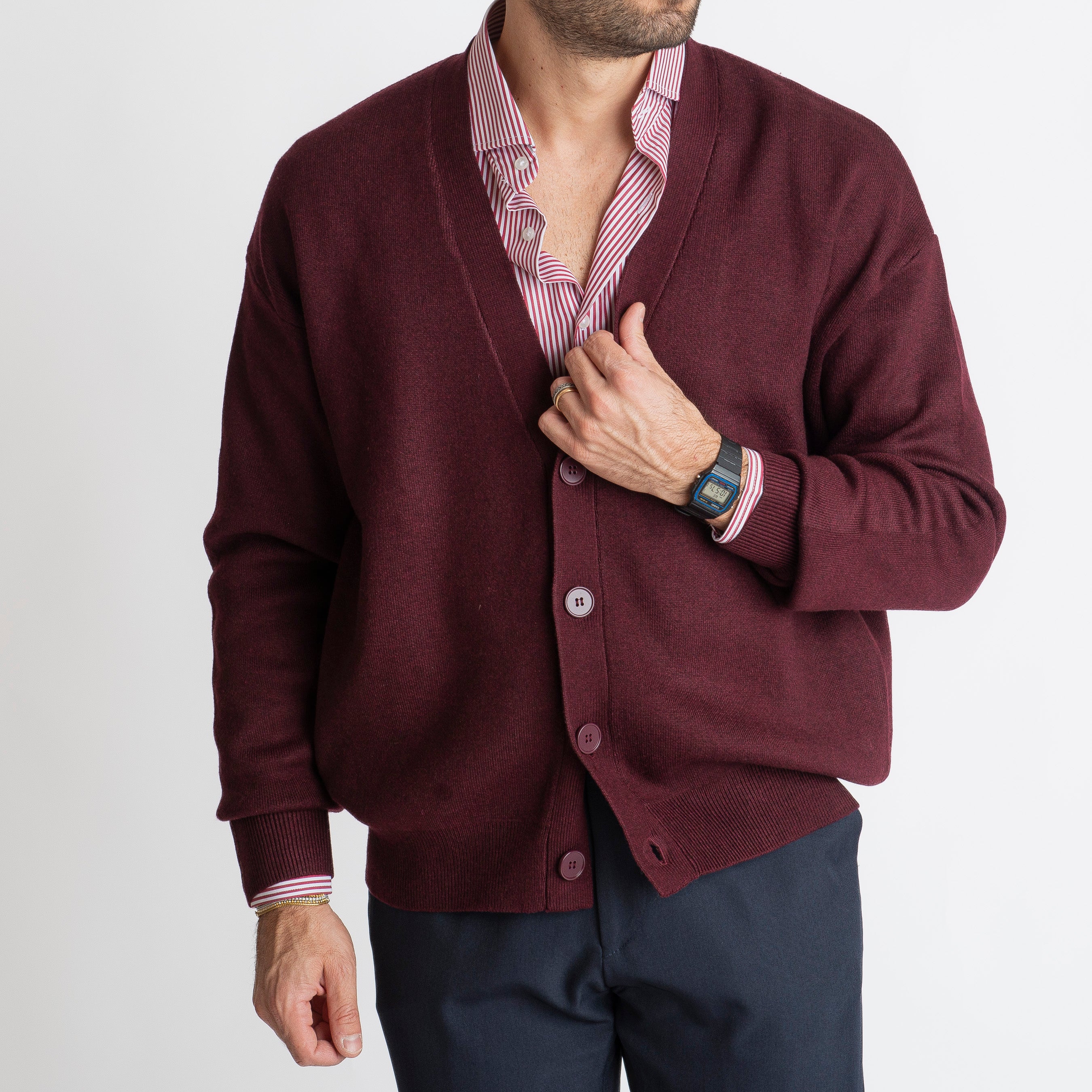 Cardigan Over Size Bordeaux