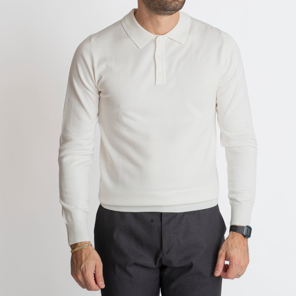 Polo Manica Lunga MP888 Panna