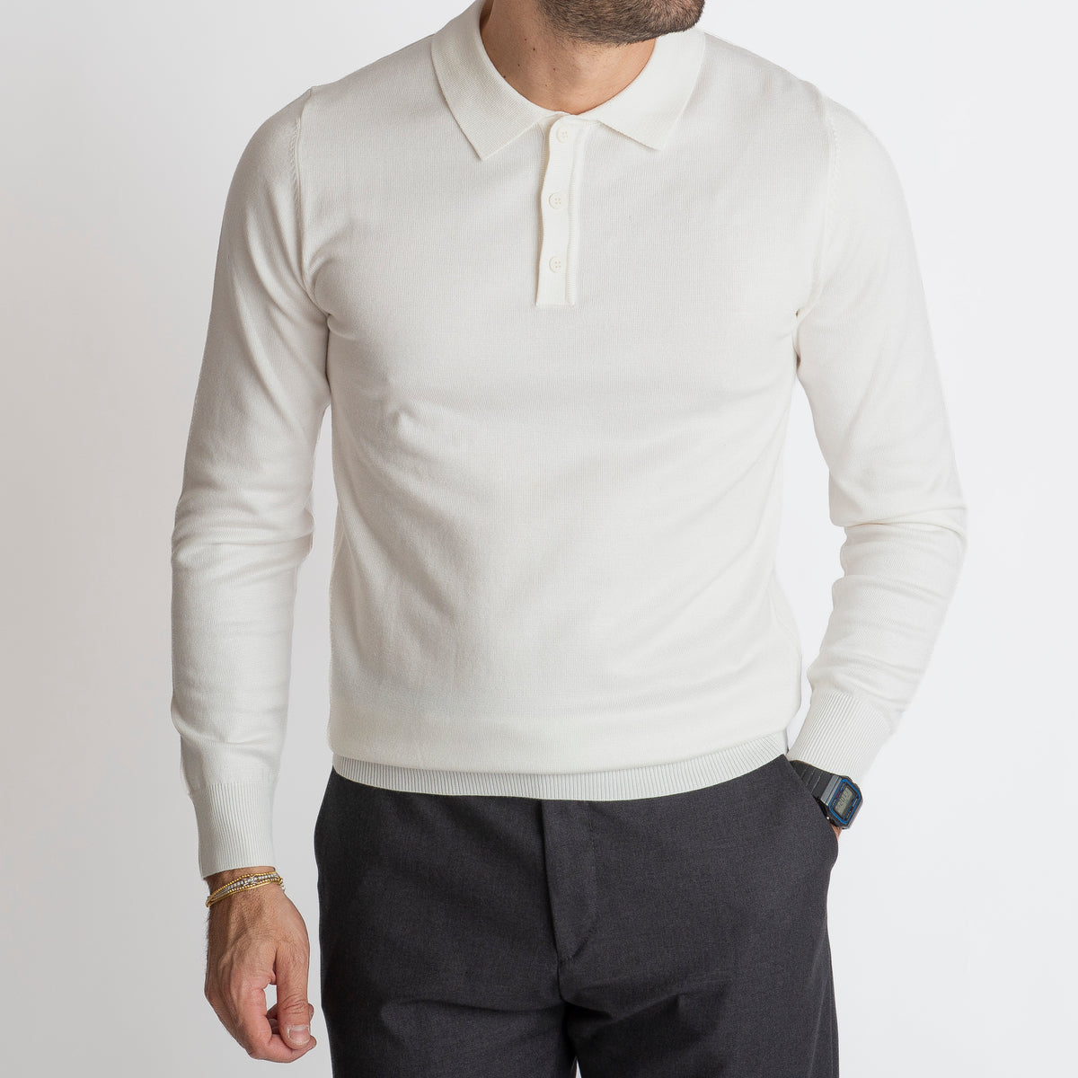 Polo Manica Lunga MP888 Panna