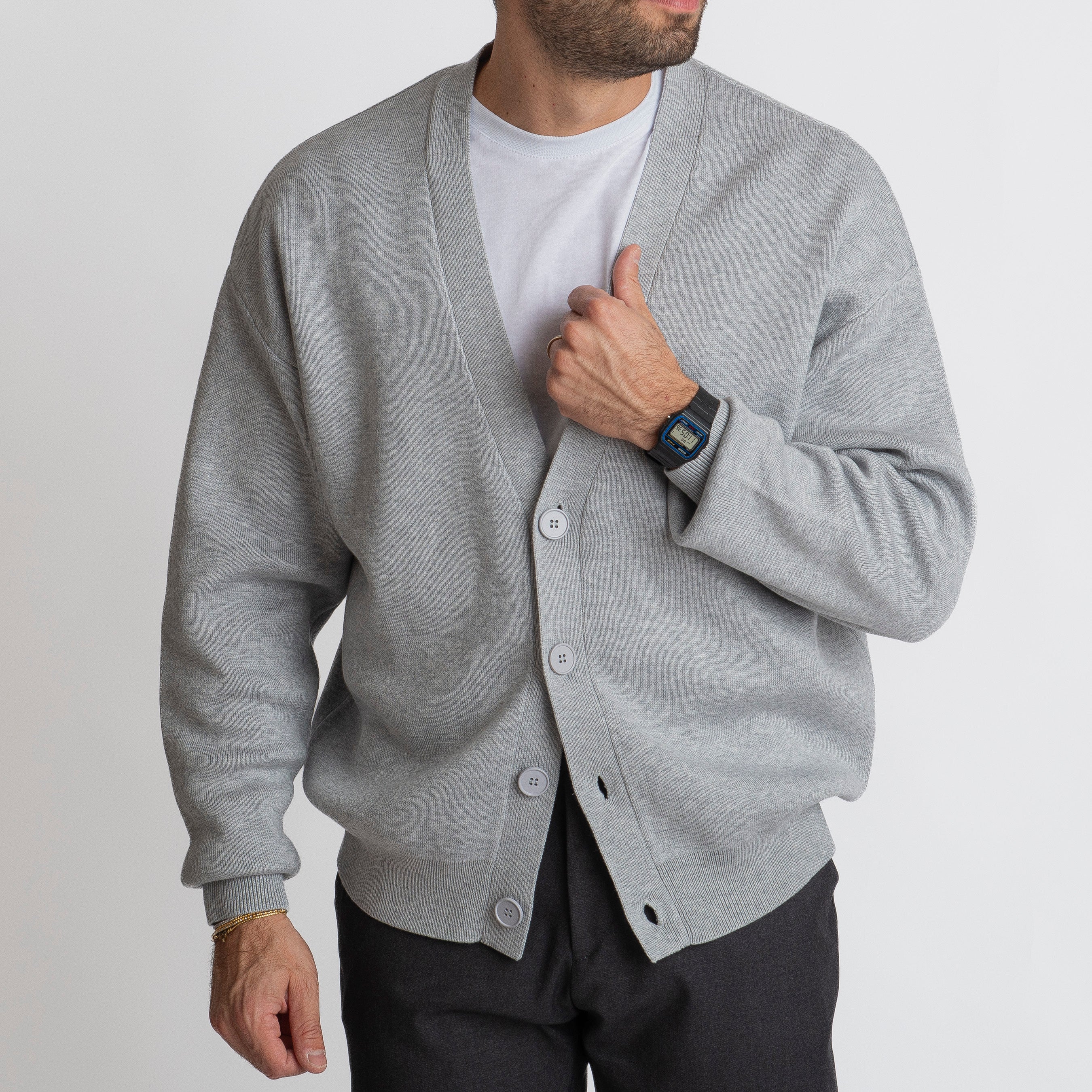 Cardigan Over Size Grigio