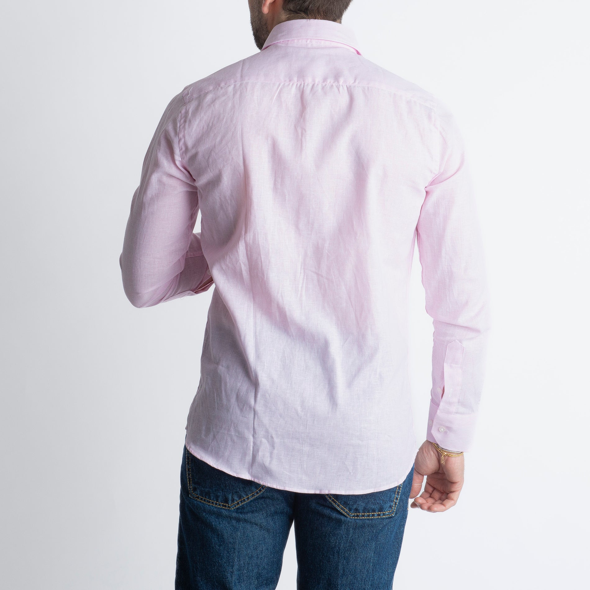 Camicia in Lino Mille Righe Rosa